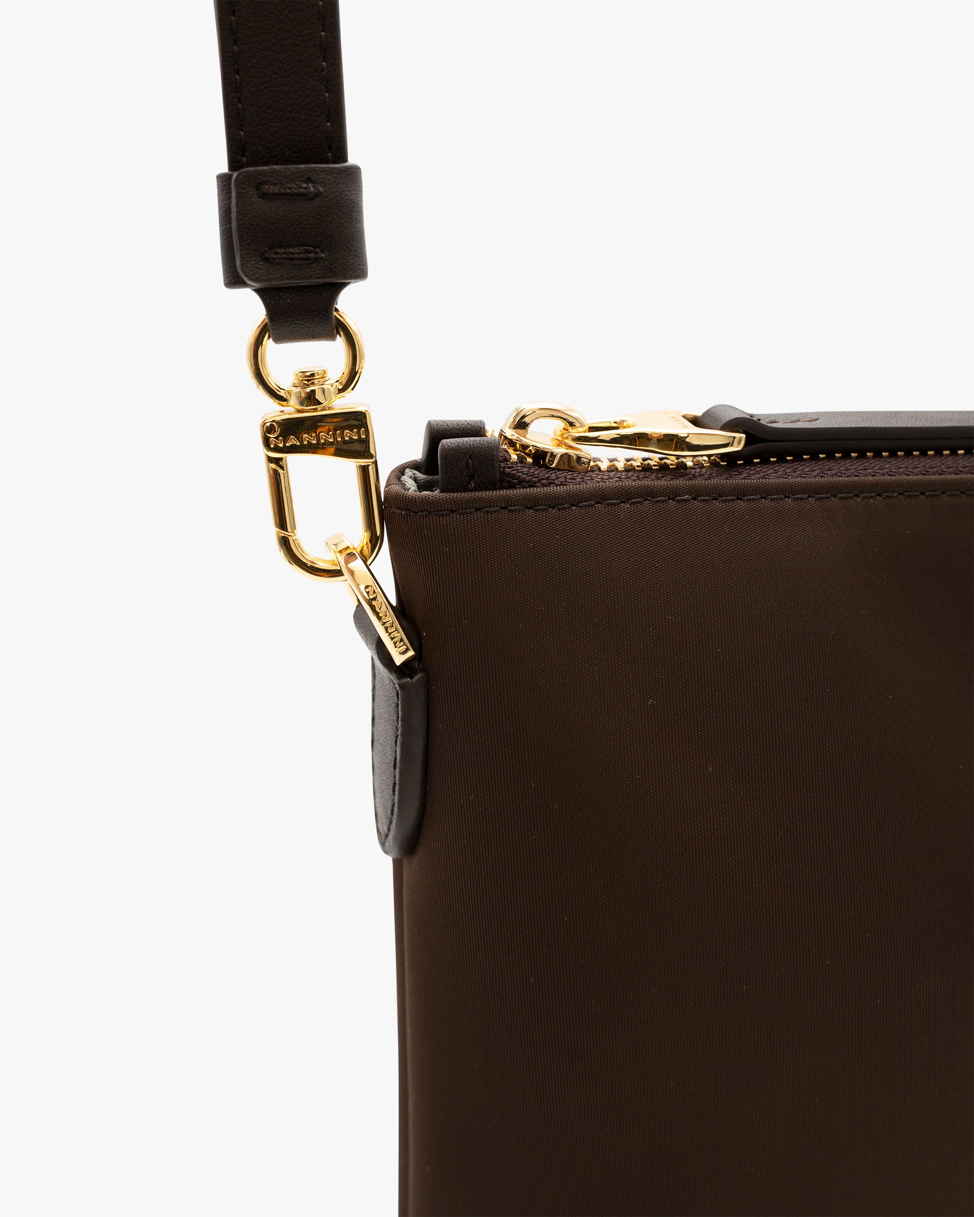 NANNINI borsa spalla donna pelle martellata marrone chiusura patta