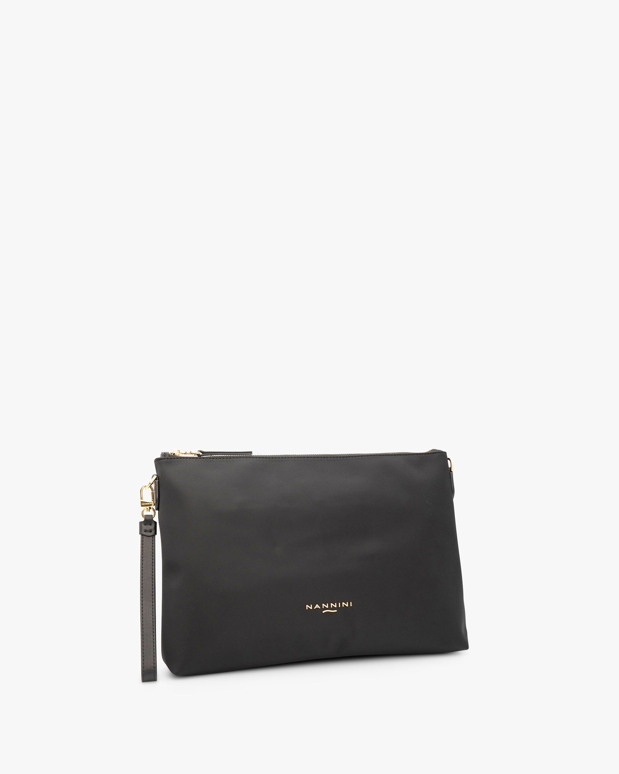 NANNINI borsa secchiello pelle marrone logo tracolla regolabile