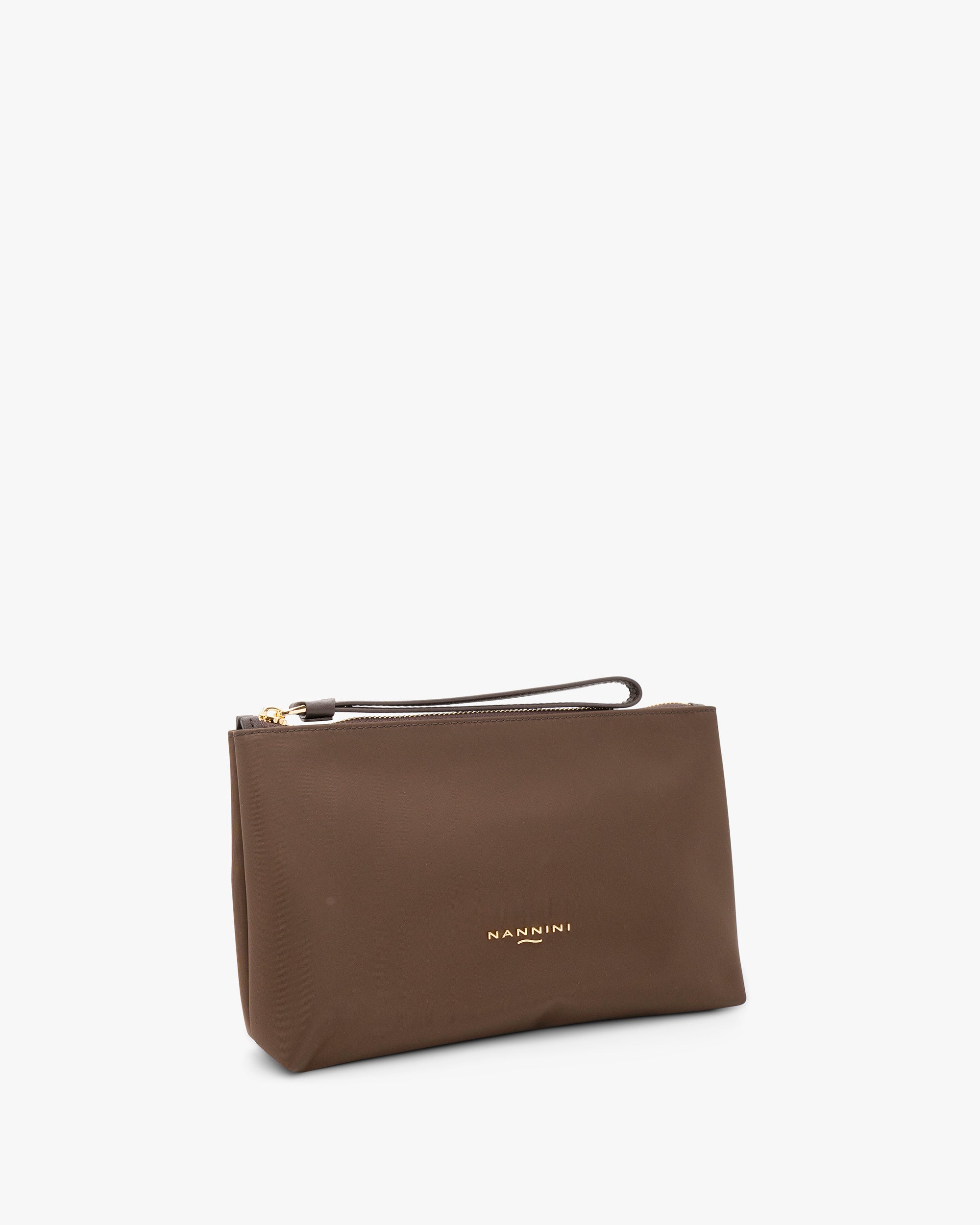 NANNINI Borsa a mano pelle martellata nera donna logo