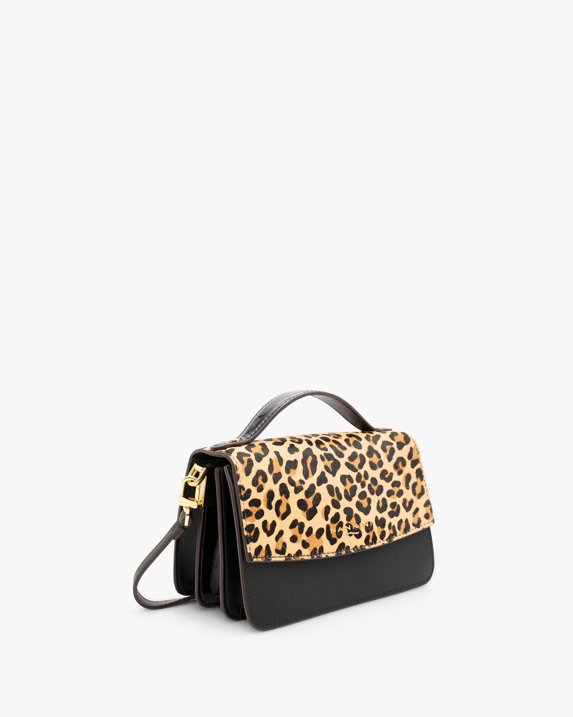 NANNINI borsa secchiello pelle marrone intrecciata boho chic