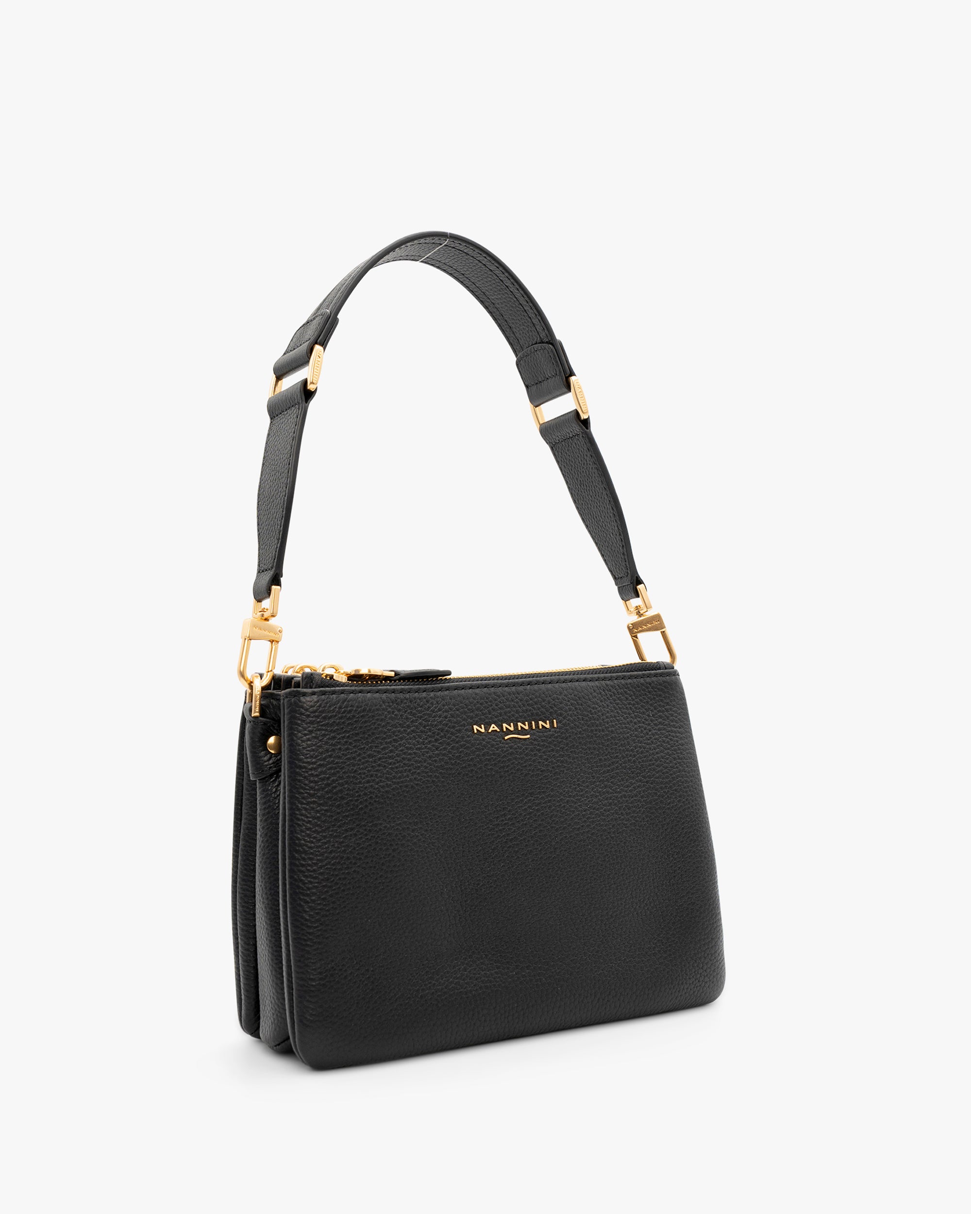 NANNINI Shopper Pelle Martellata Colore Cuoio Borsa Ampia