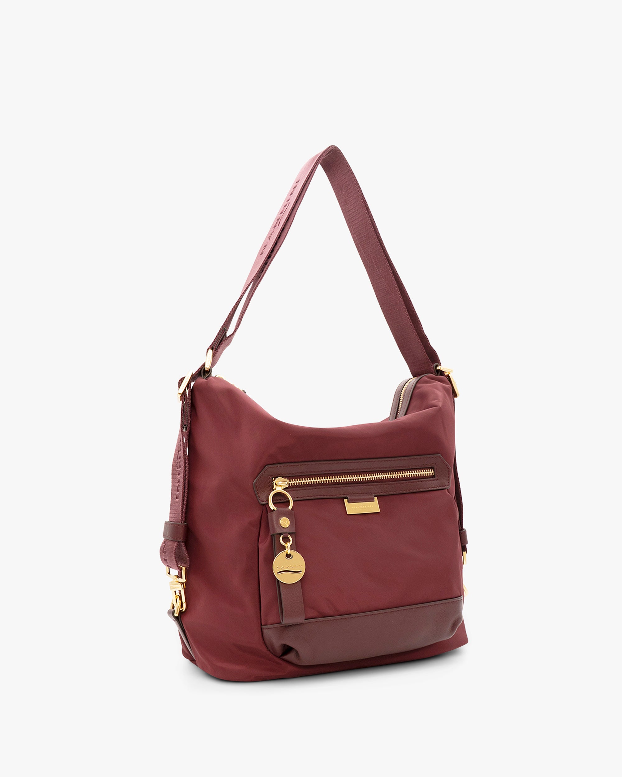 NANNINI borsa spalla donna pelle martellata nera borchie