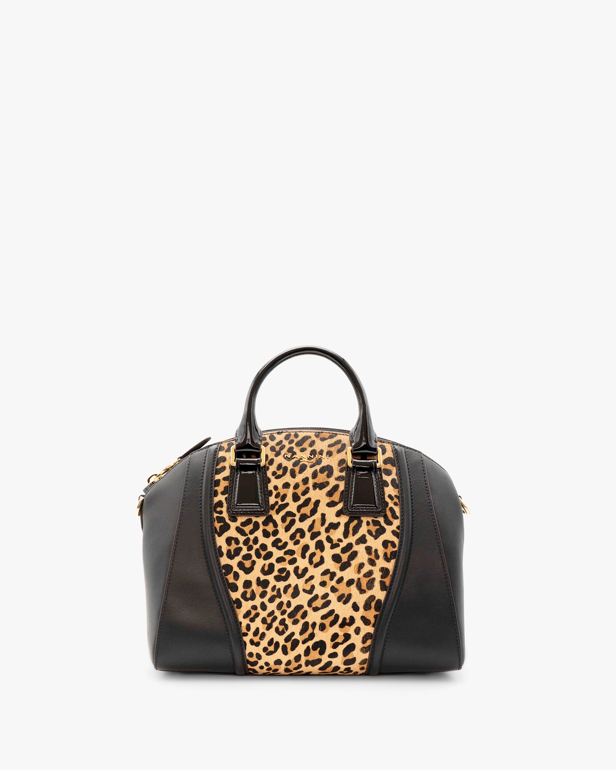 NANNINI hobo pelle nera liscia piccola tracolla spalla