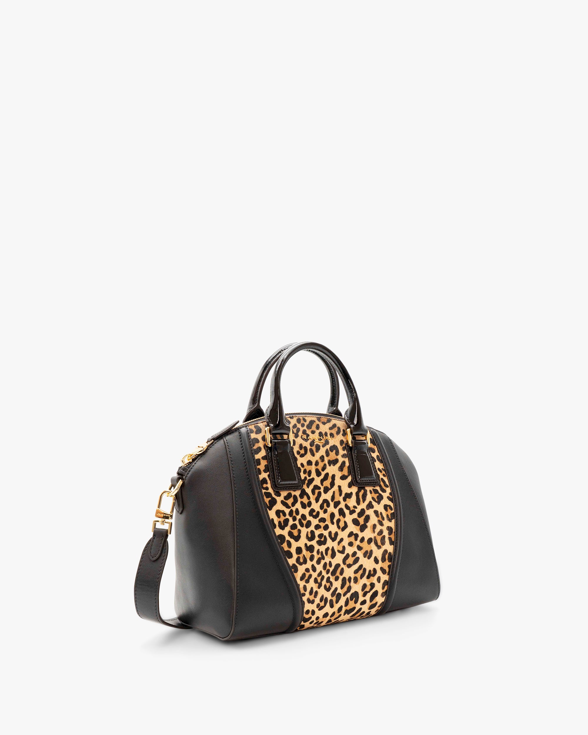 NANNINI Borsa a mano martellata beige tracolla pelle effetto coccodrillo