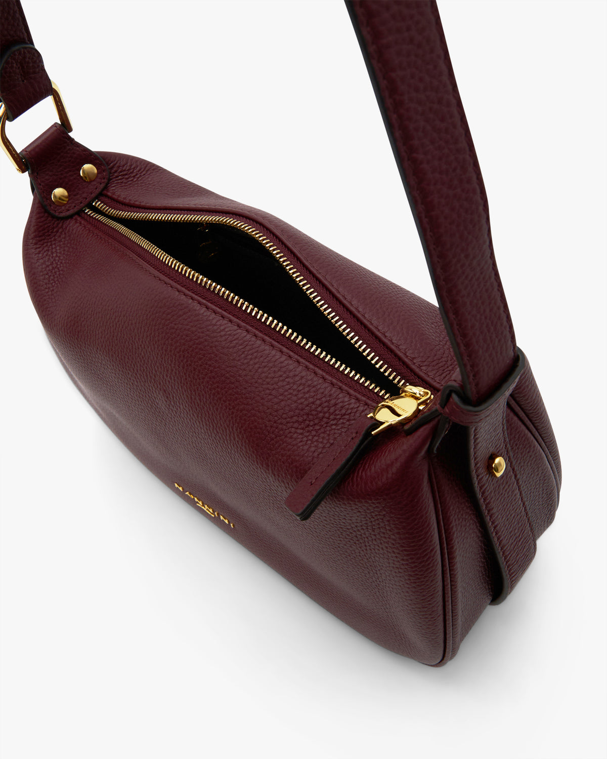 NANNINI bauletto donna pelle martellata bordeaux con tracolla