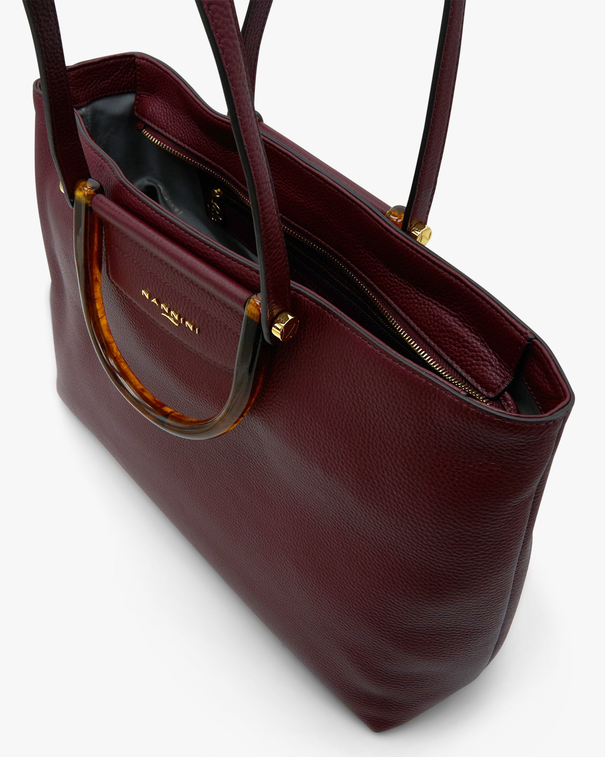 NANNINI borsa secchiello pelle martellata tracolla chiusura coulisse