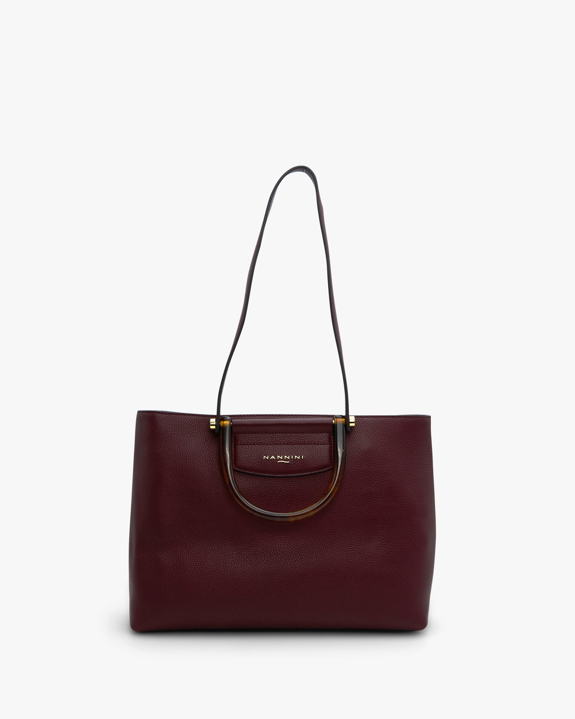 NANNINI borsa secchiello pelle martellata tracolla removibile donna