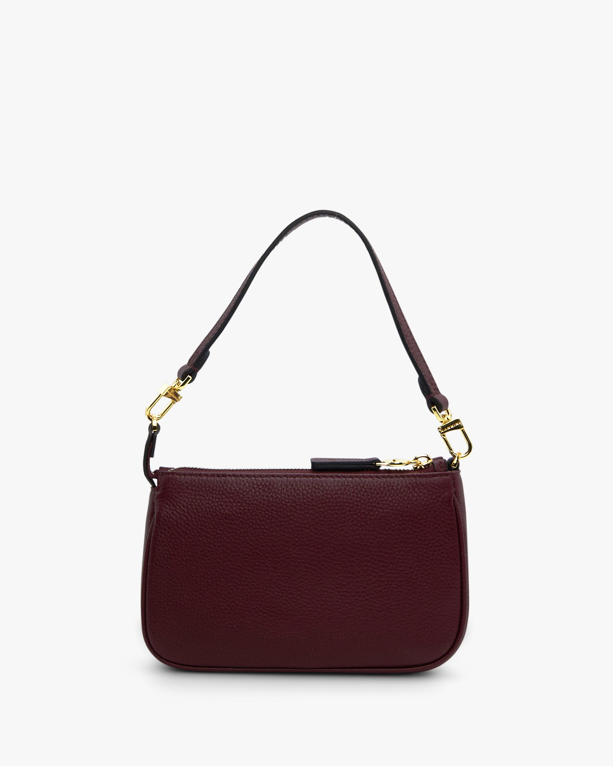 NANNINI clutch pelle martellata con catena blu scuro