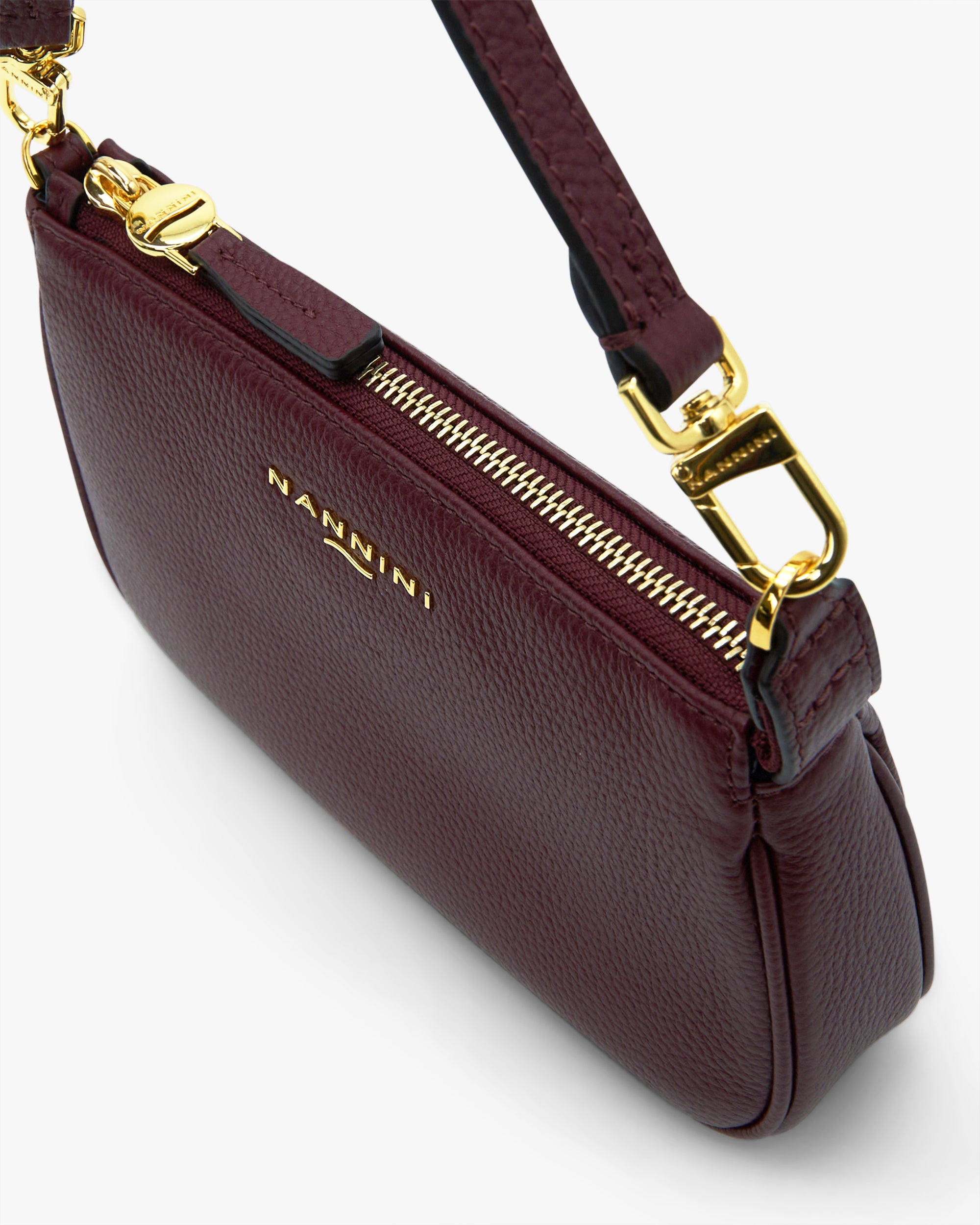 NANNINI borsa spalla donna pelle testurizzata color cuoio grande