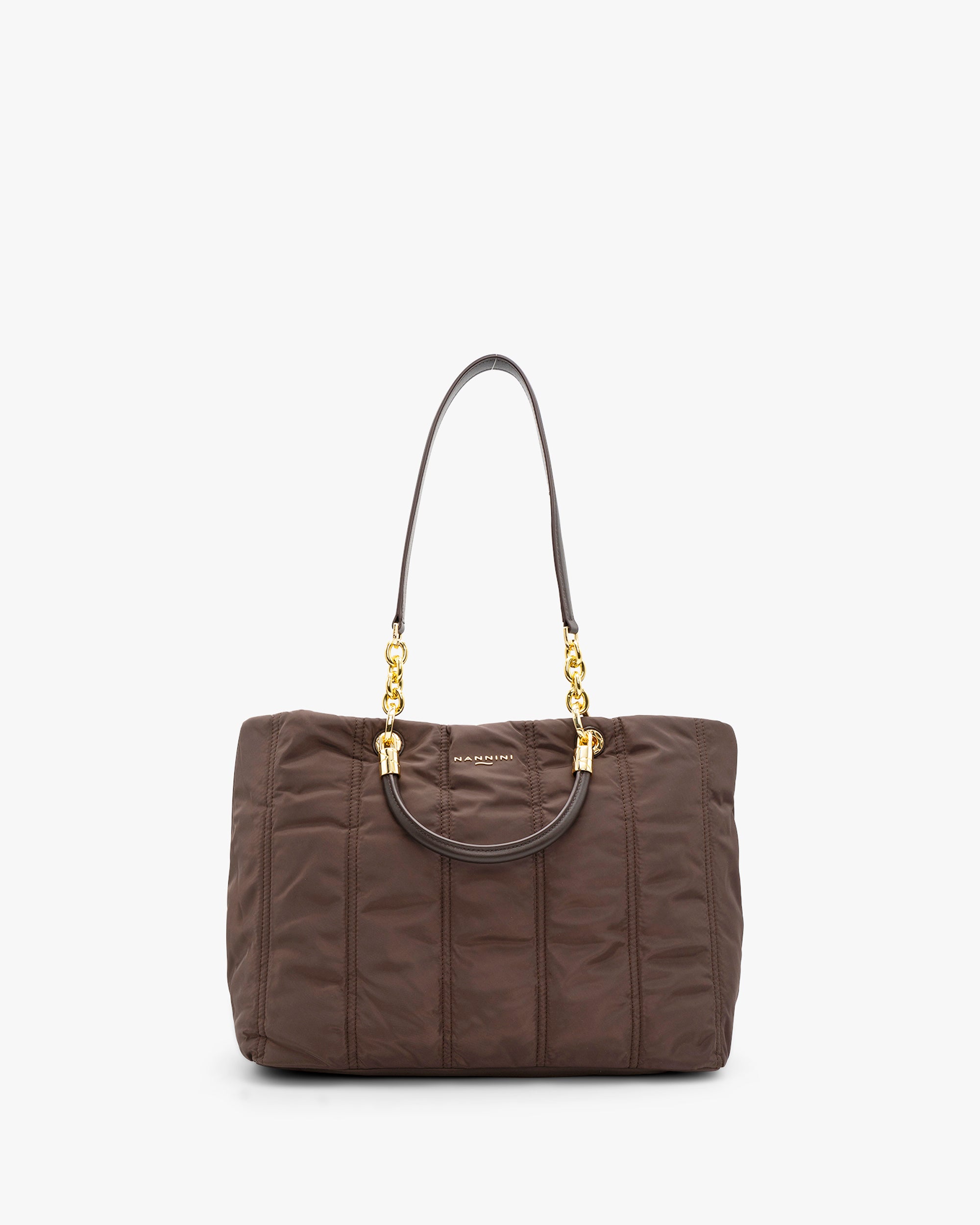 NANNINI Borsa a mano martellata con catena blu