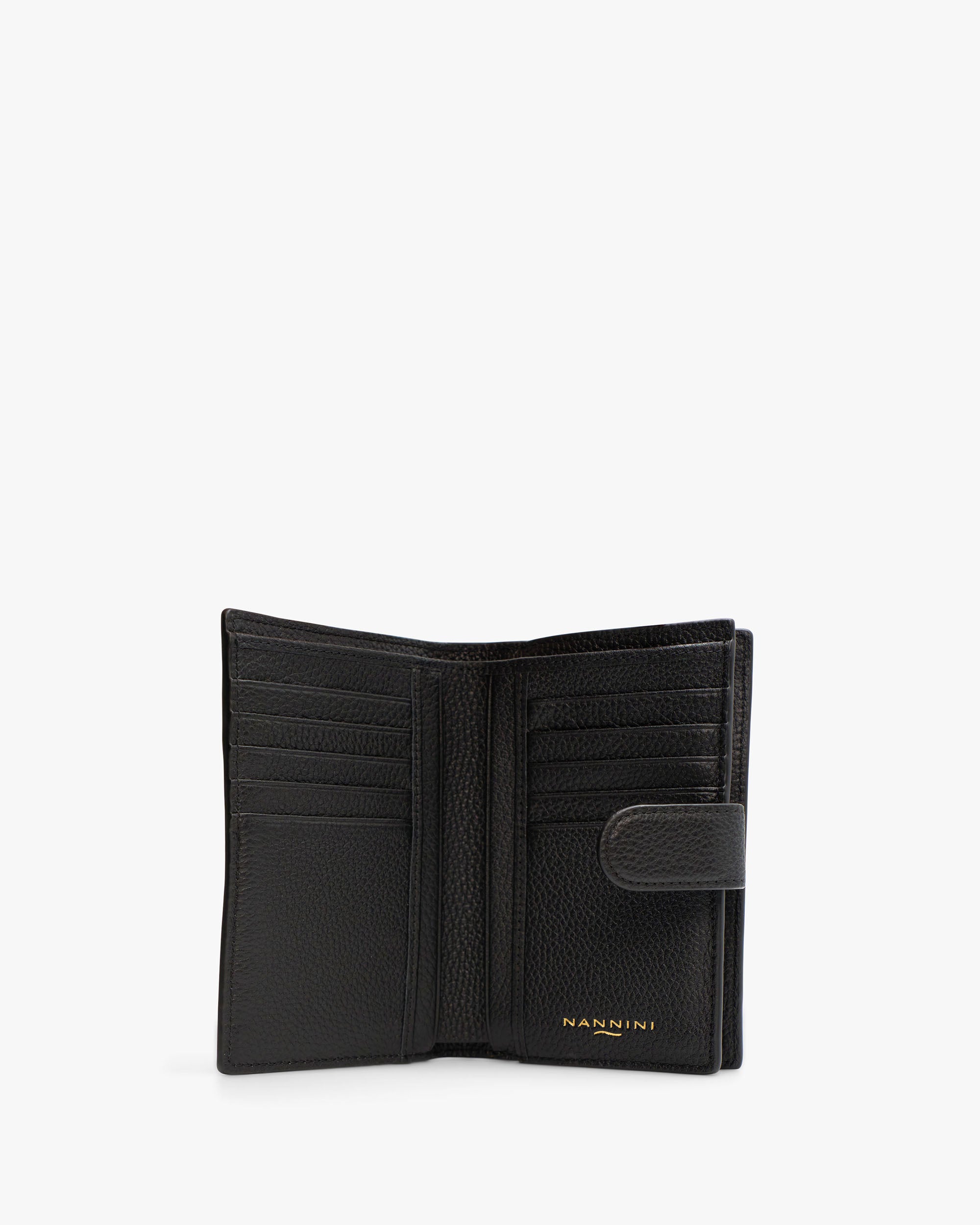 NANNINI borsa secchiello pelle liscia marrone con logo frontale