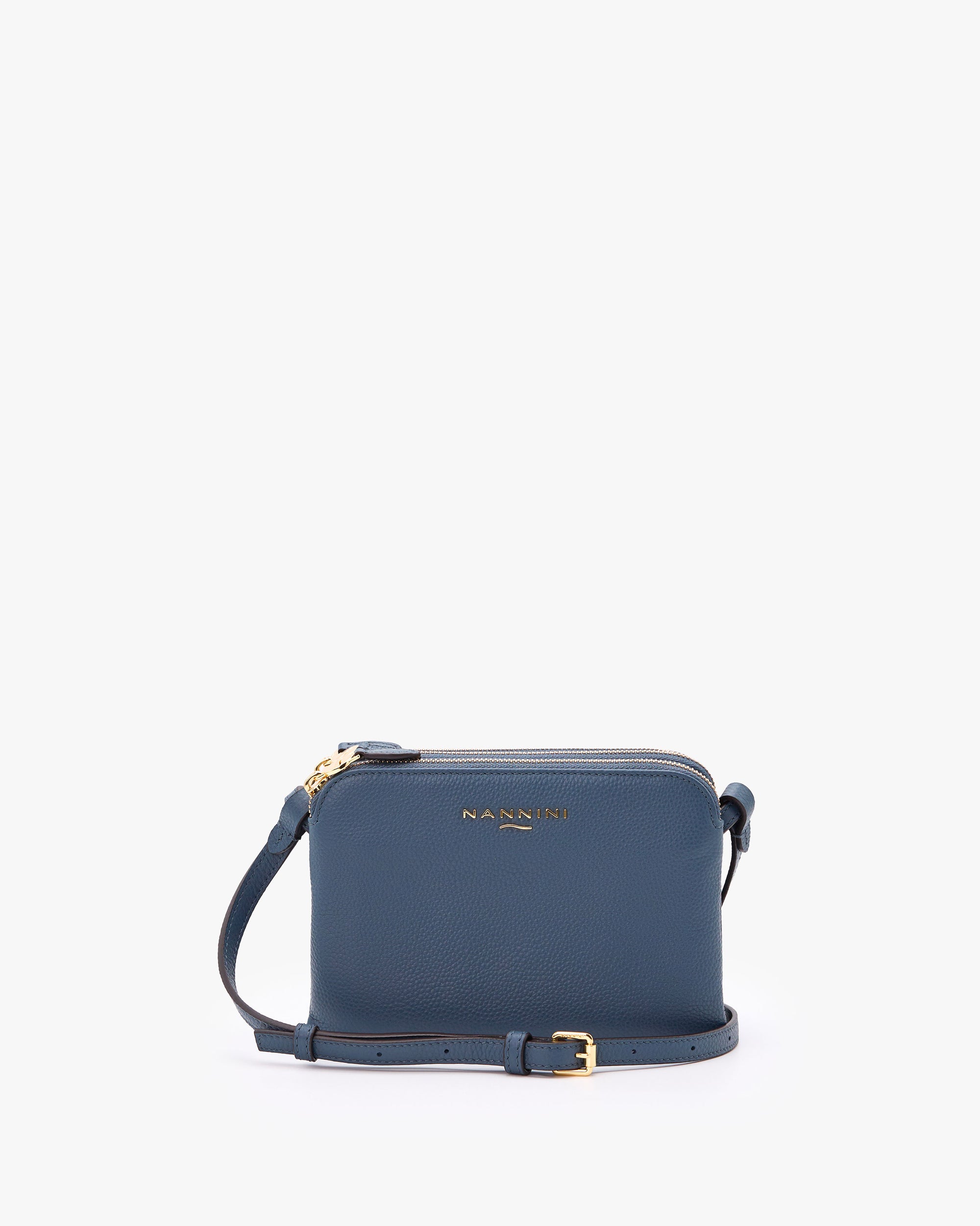 NANNINI borsa spalla donna pelle liscia cuoio marrone