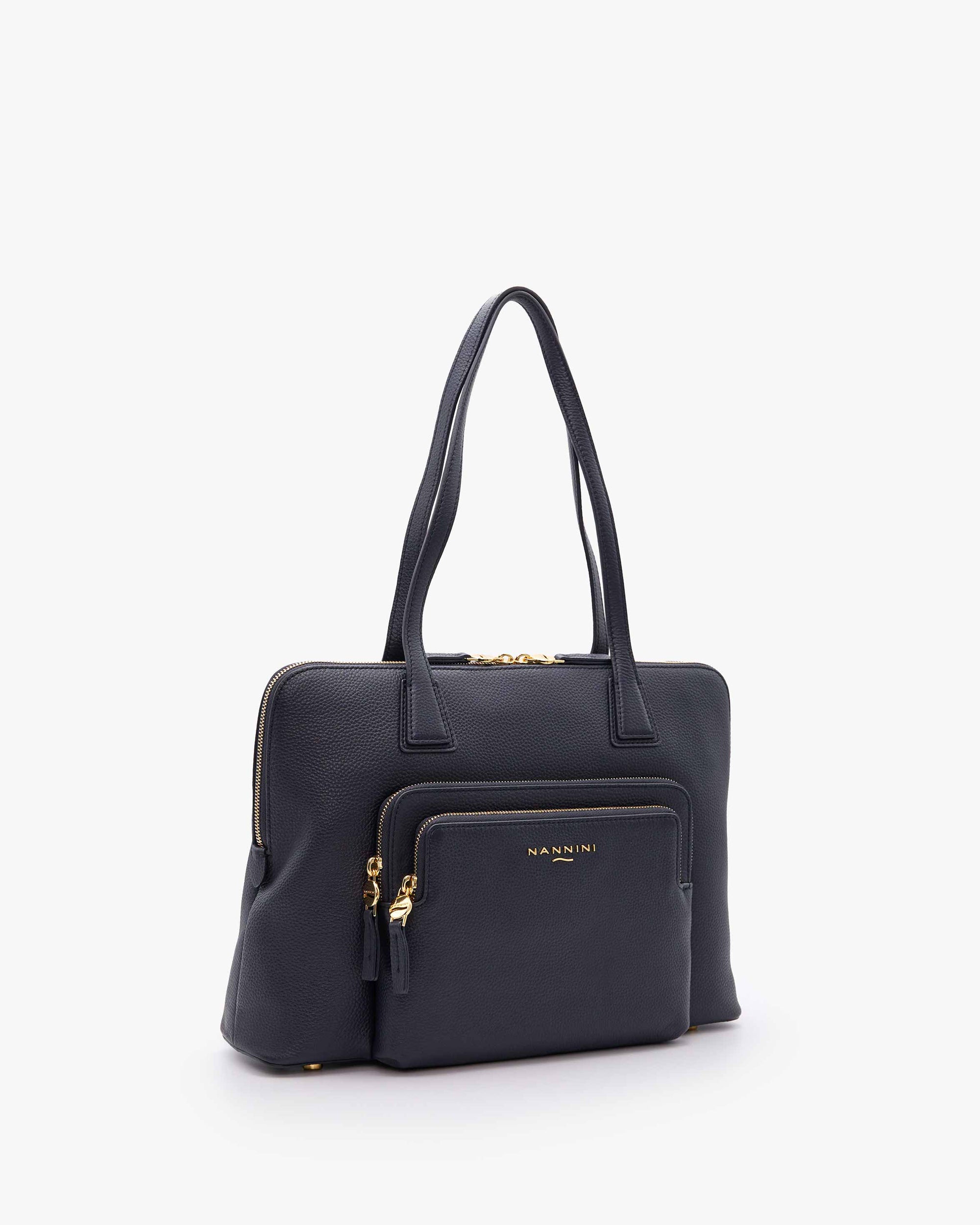 NANNINI borsa bauletto manico singolo pelle martellata cuoio