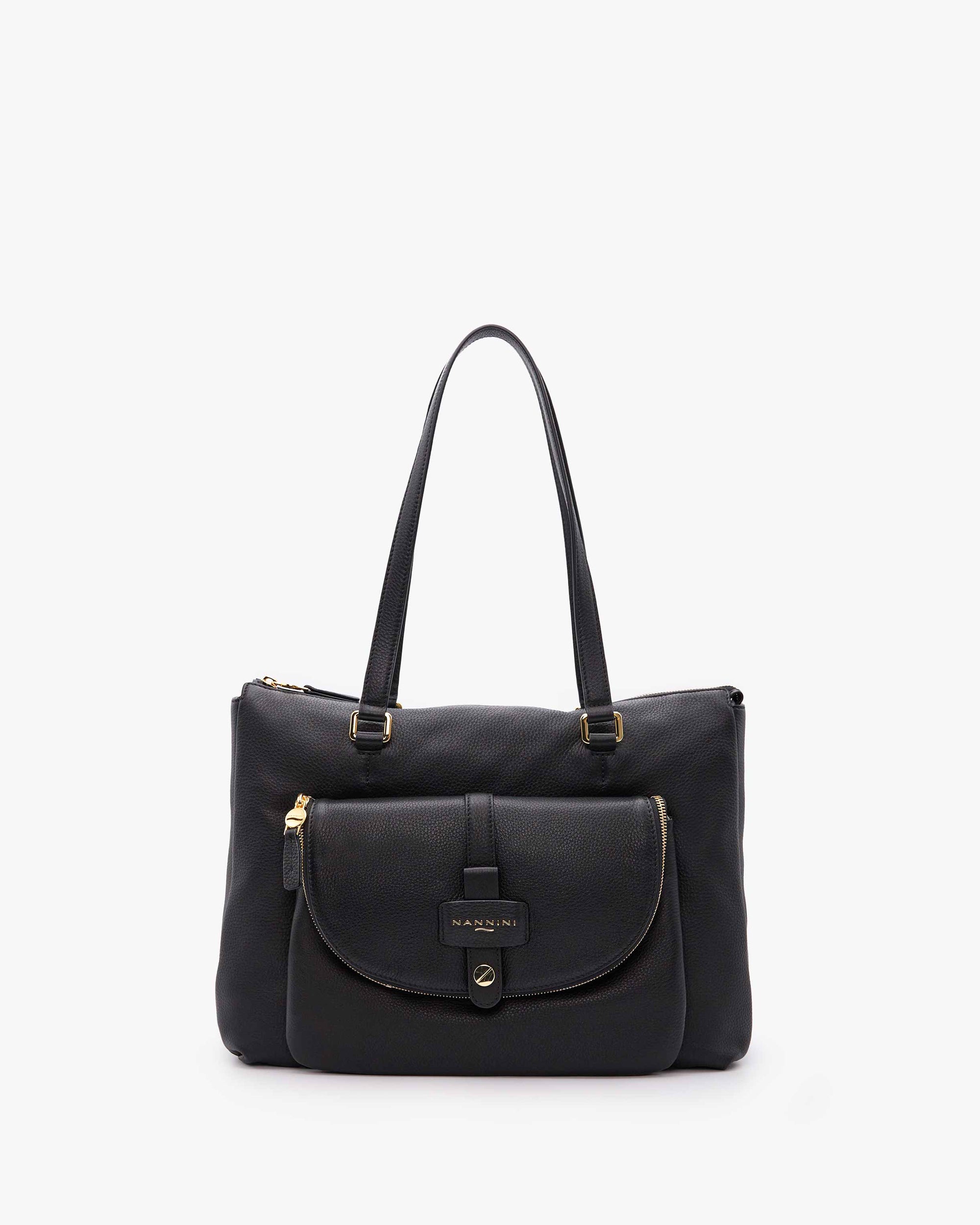 NANNINI borsa pelle liscia tracolla grigio chiara donna