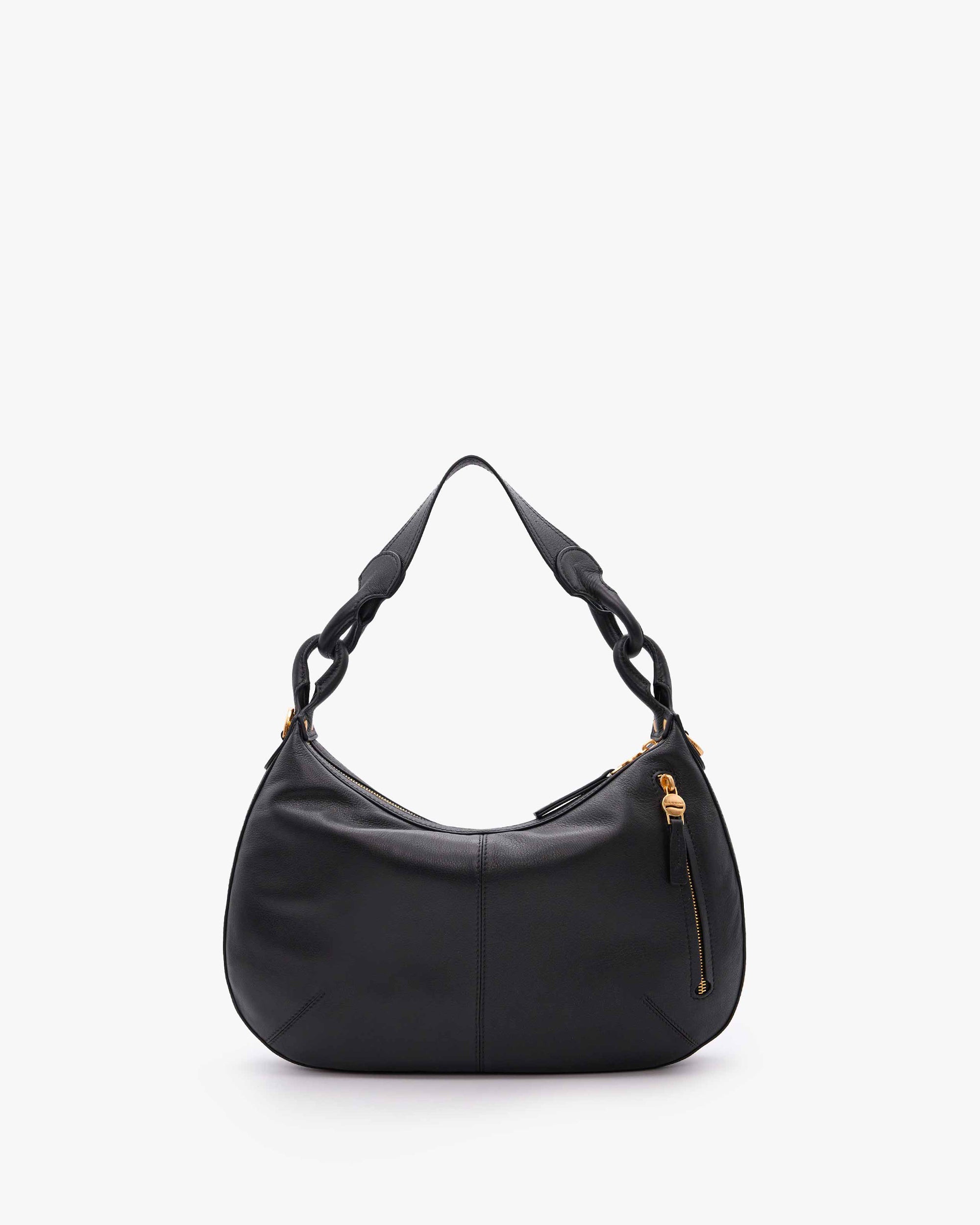 NANNINI borsa secchiello pelle liscia marrone con tracolla