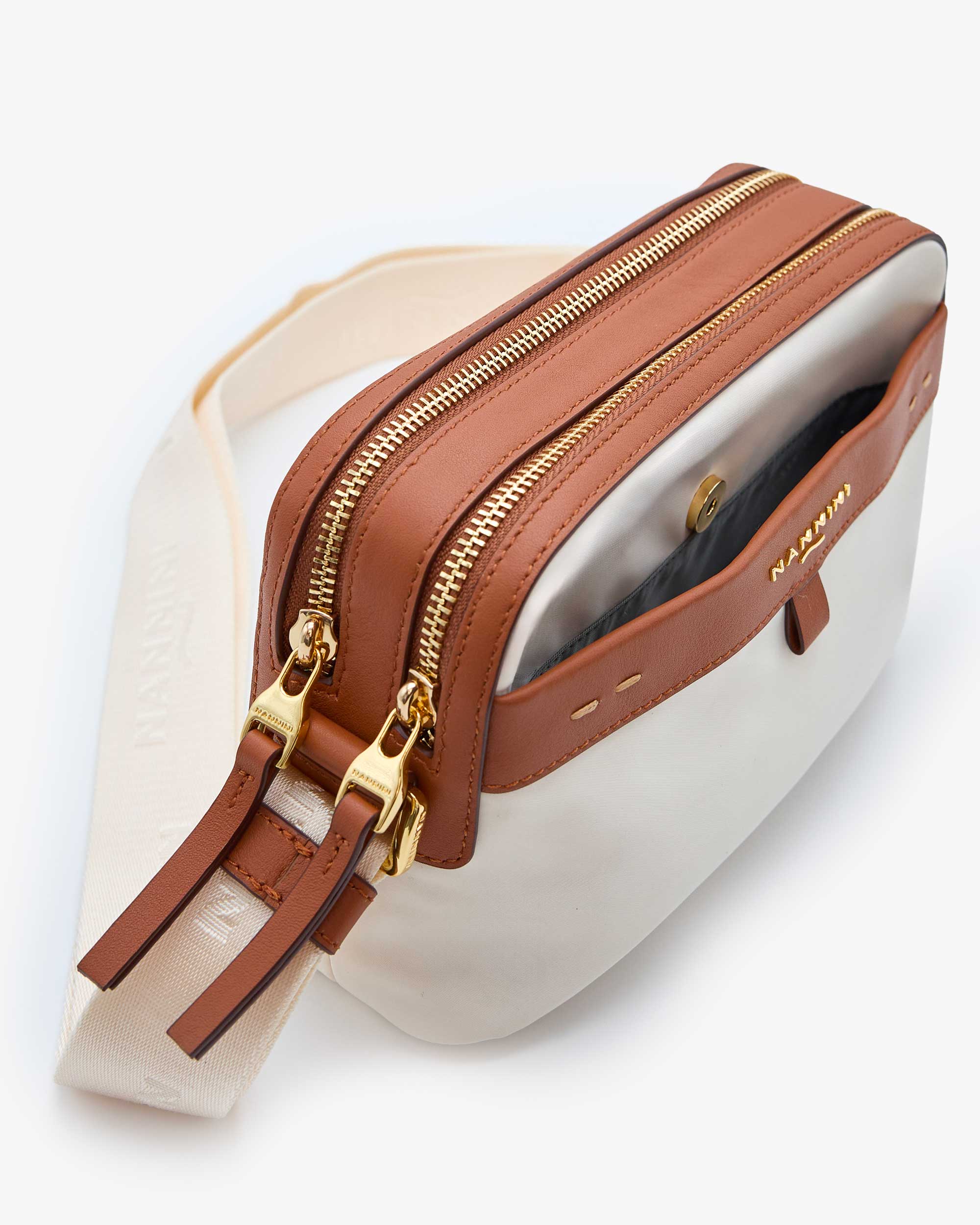 NANNINI borsa spalla donna pelle nero borchie metallo