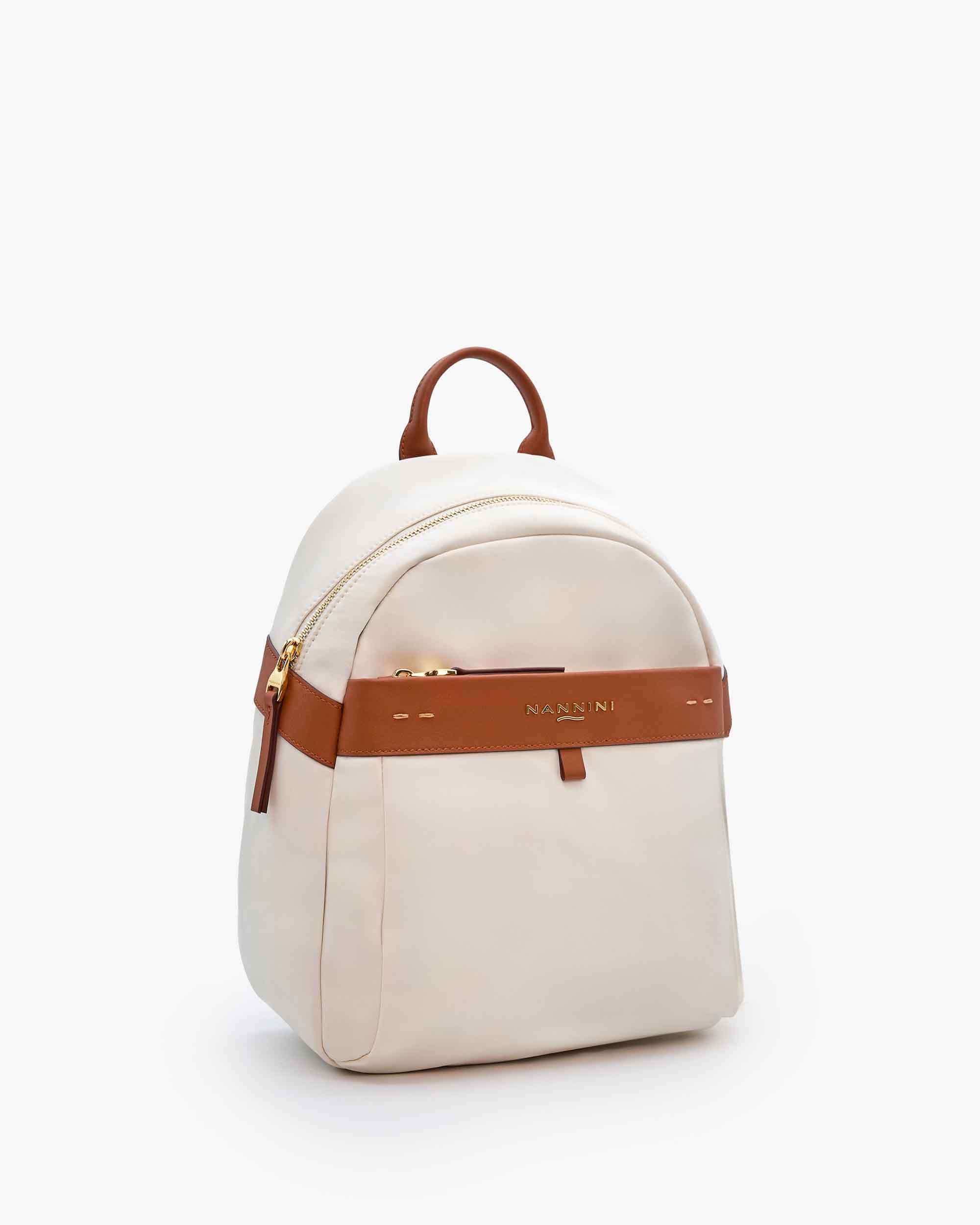 NANNINI borsa spalla donna pelle martellata marrone chiusura patta