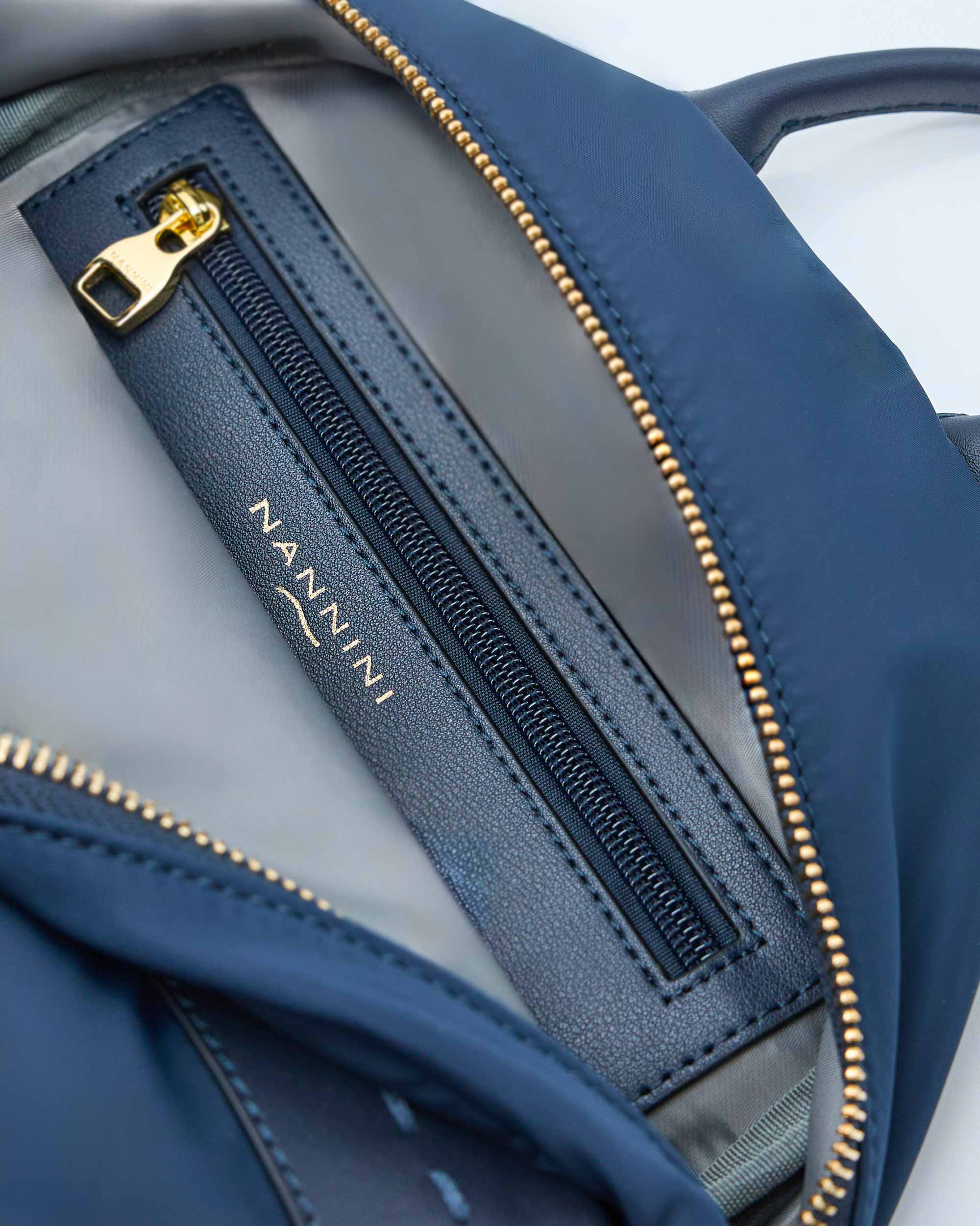 NANNINI borsa spalla donna pelle nero con patta