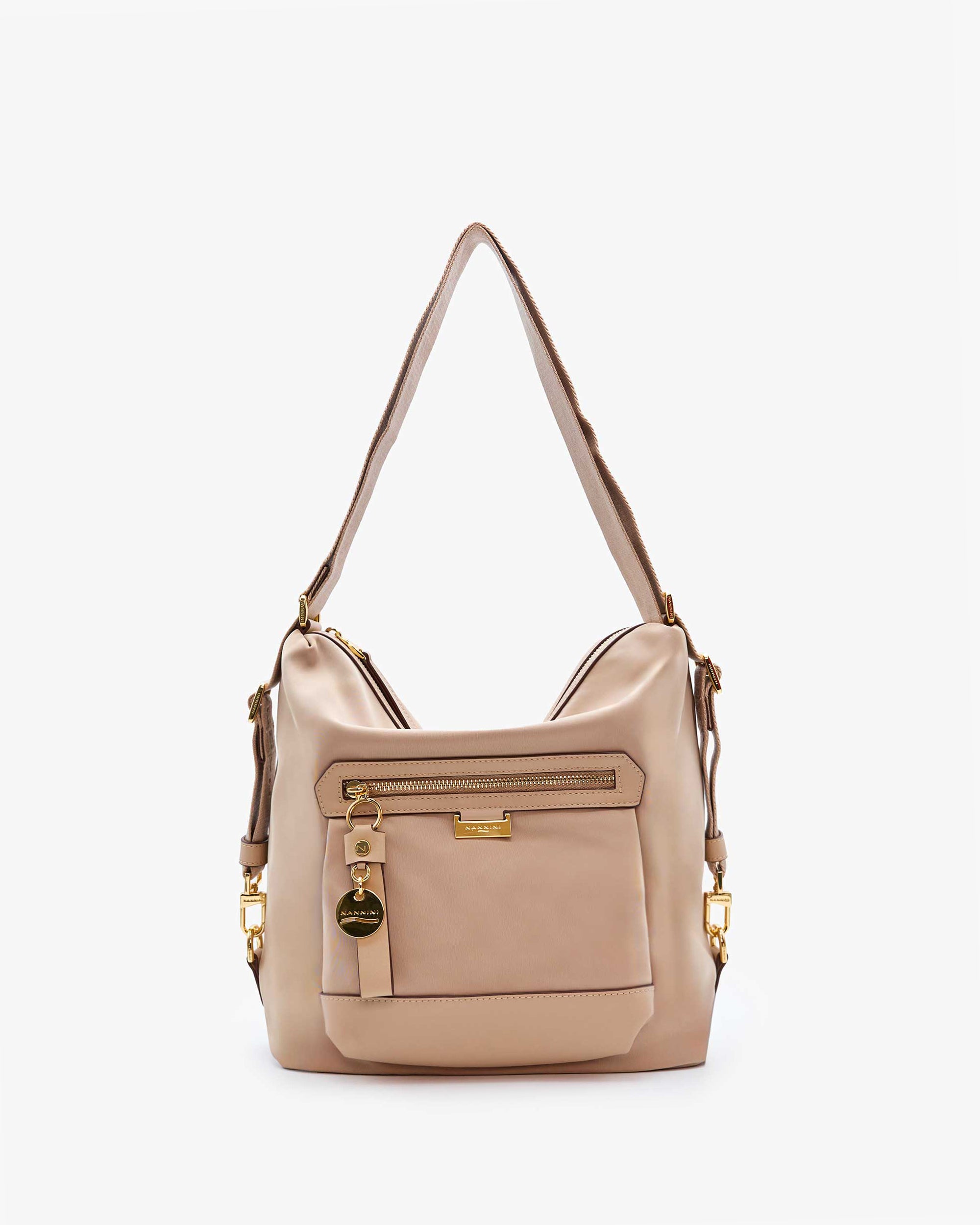 NANNINI borsa secchiello pelle marrone morbida grande donna