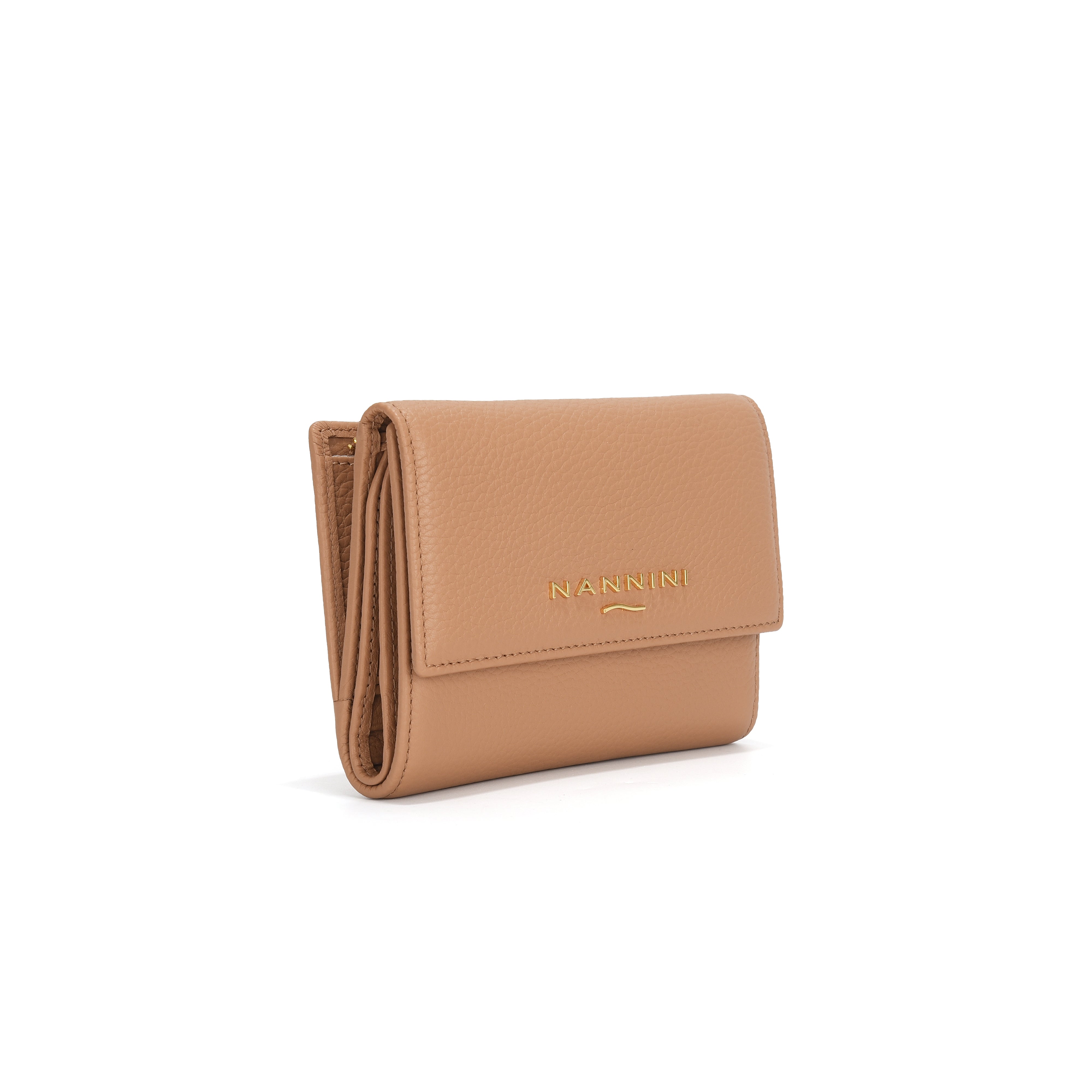 NANNINI borsa secchiello pelle camel martellata donna manico