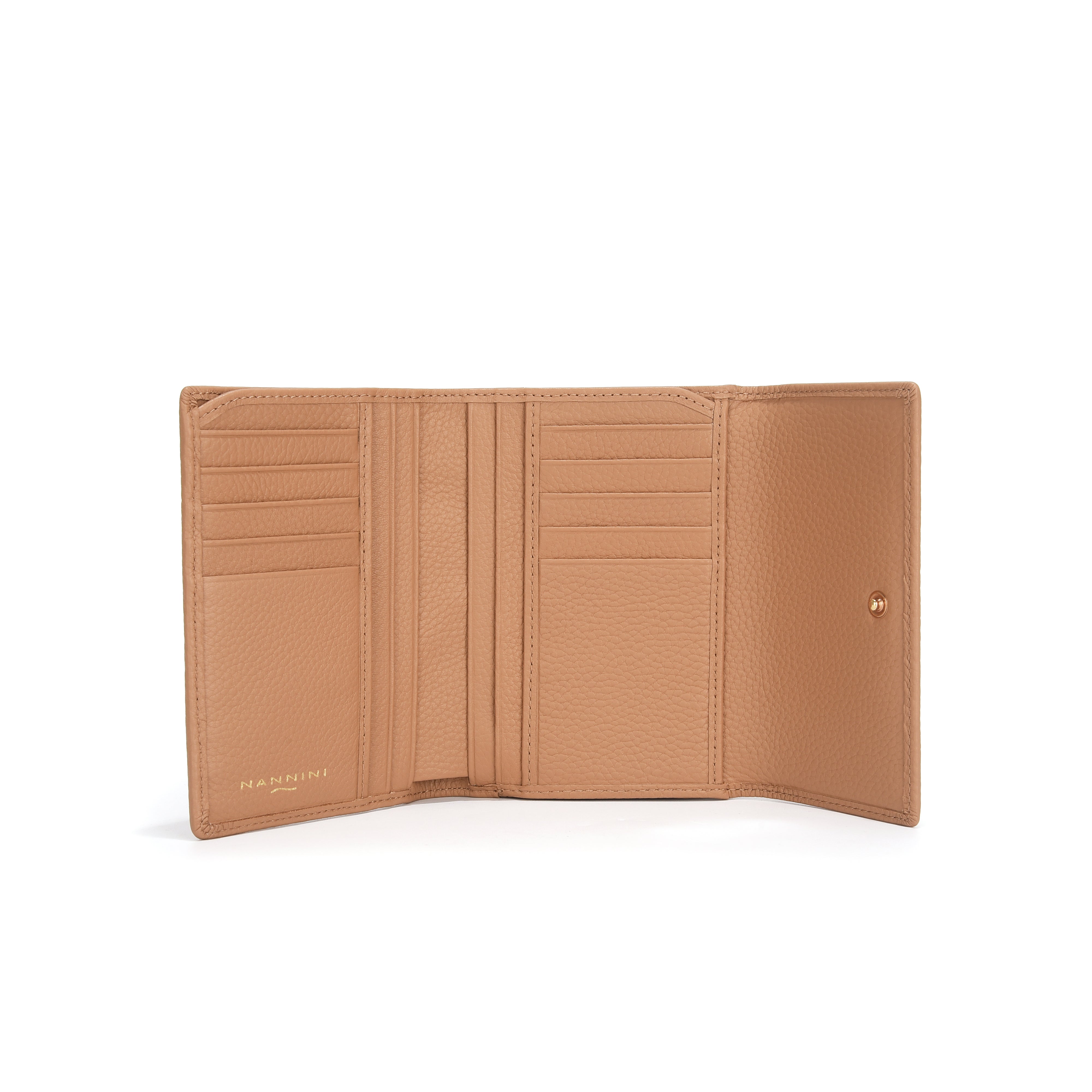 NANNINI borsa secchiello pelle saffiano marrone con logo
