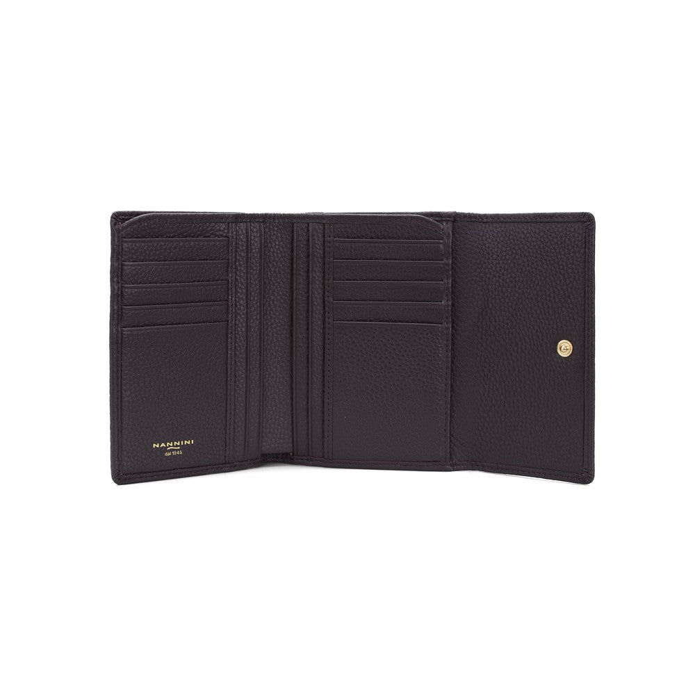 NANNINI borsa spalla donna pelle martellata rosso cardinale
