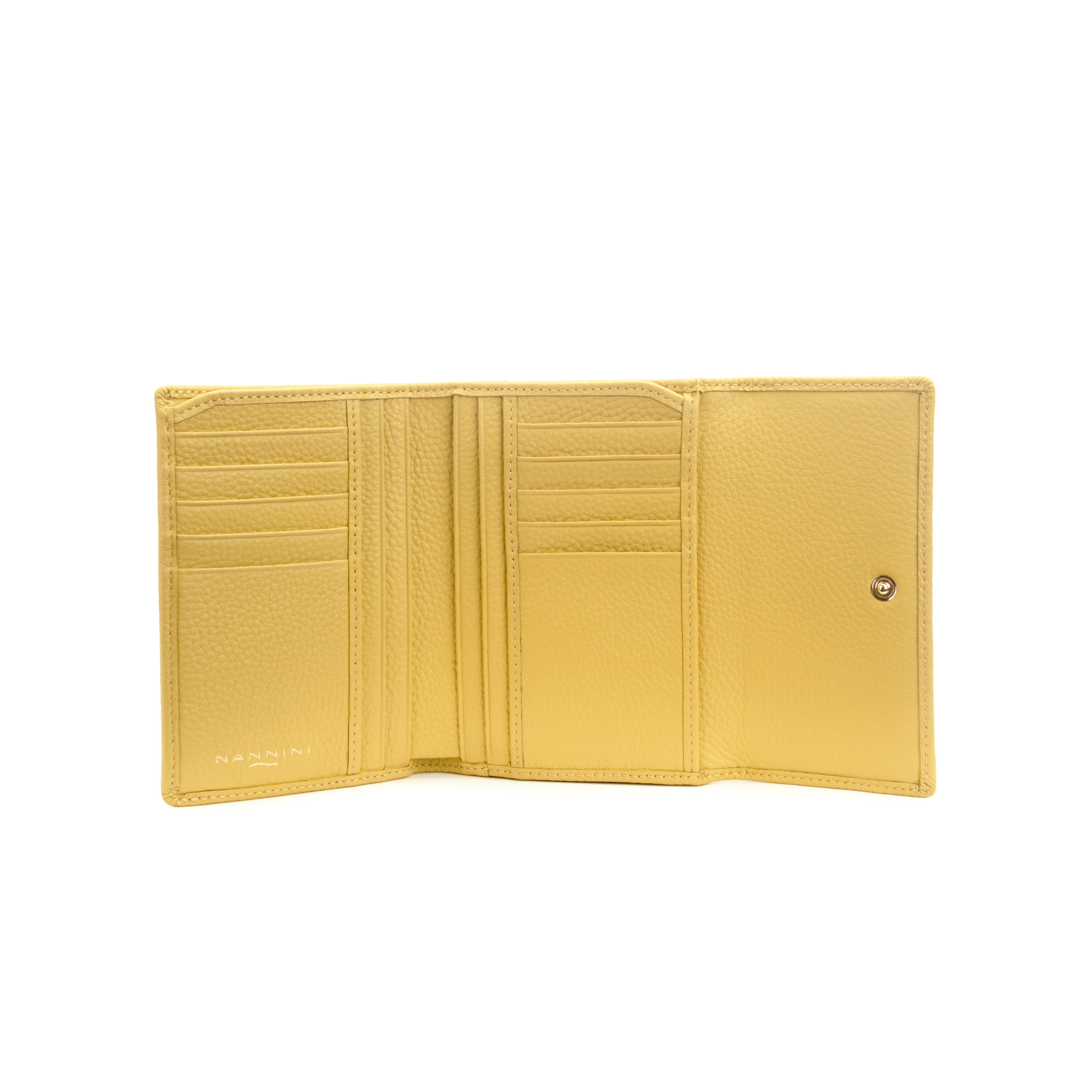 NANNINI borsa spalla donna gialla vera pelle laminata