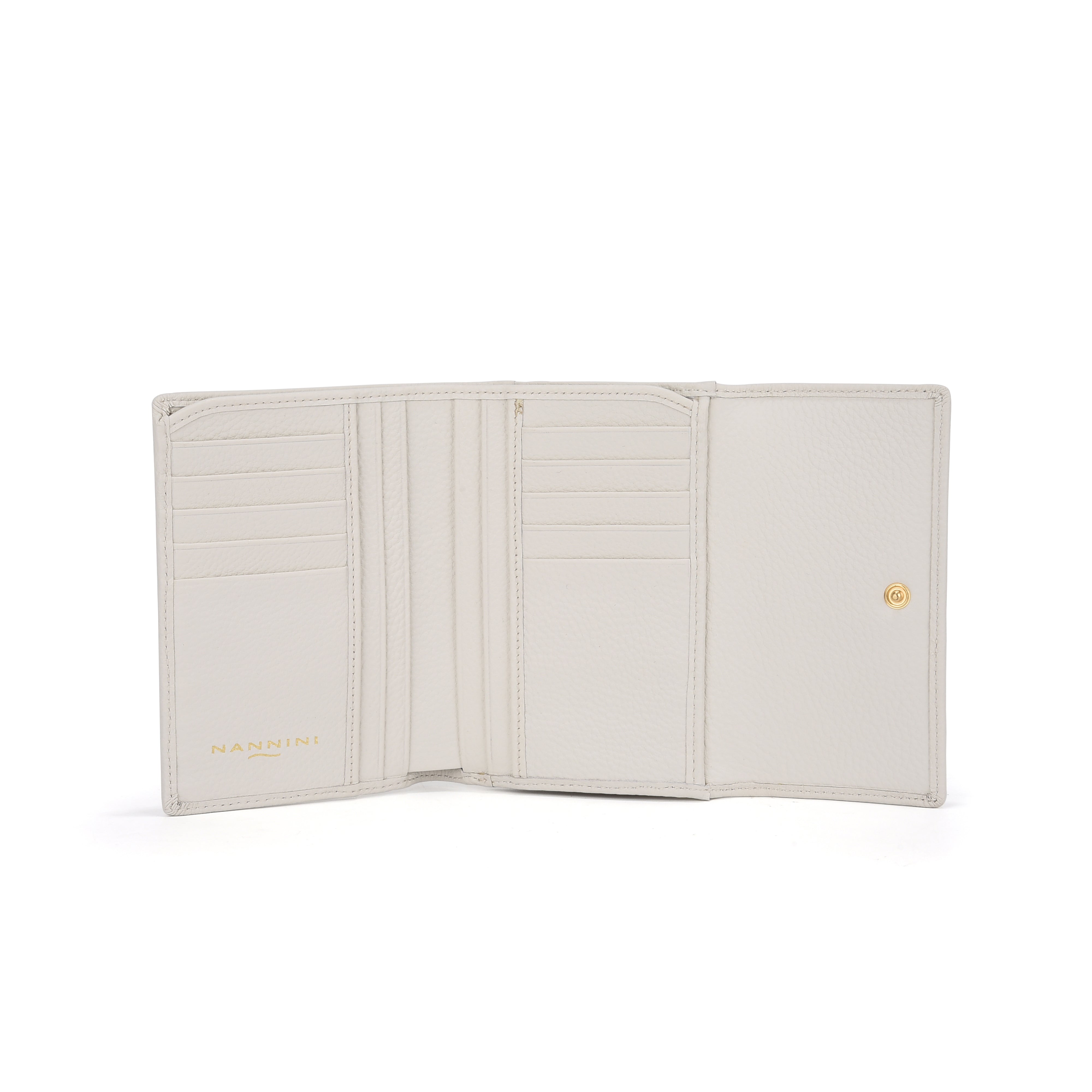 NANNINI borsa spalla donna pelle off-white martellata chiara
