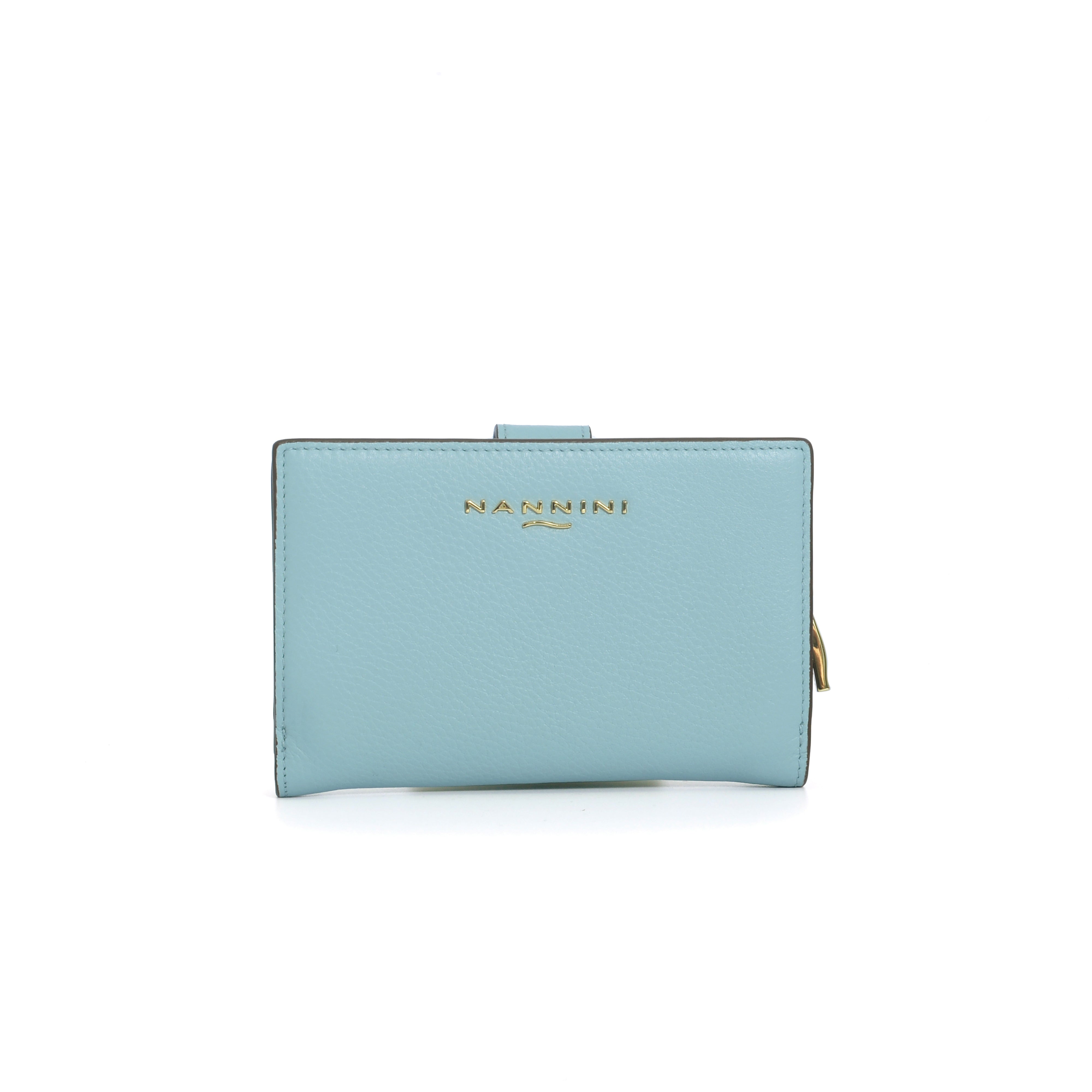 NANNINI borsa secchiello pelle martellata celeste spalla donna