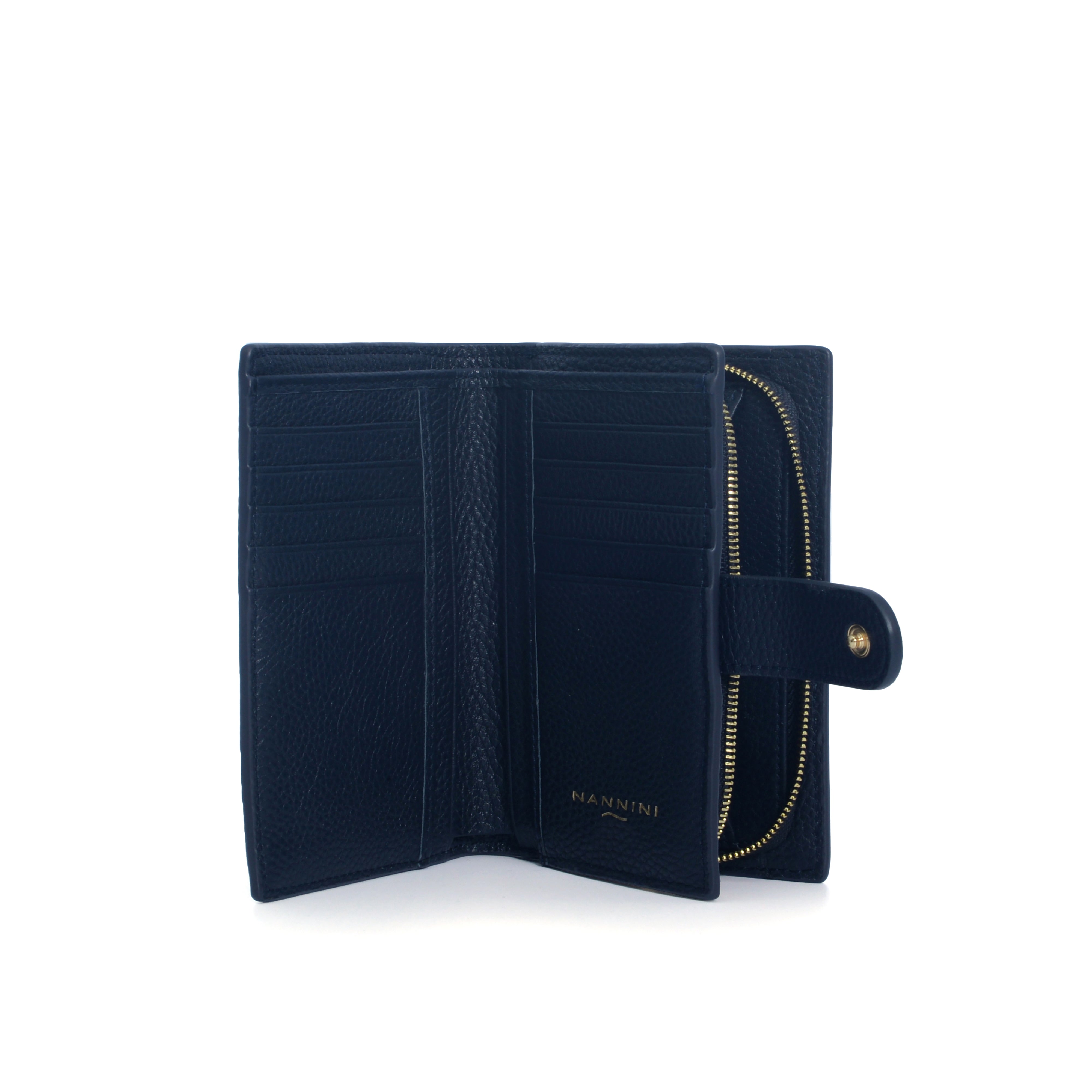 NANNINI borsa spalla tela strutturata rigida blu navy
