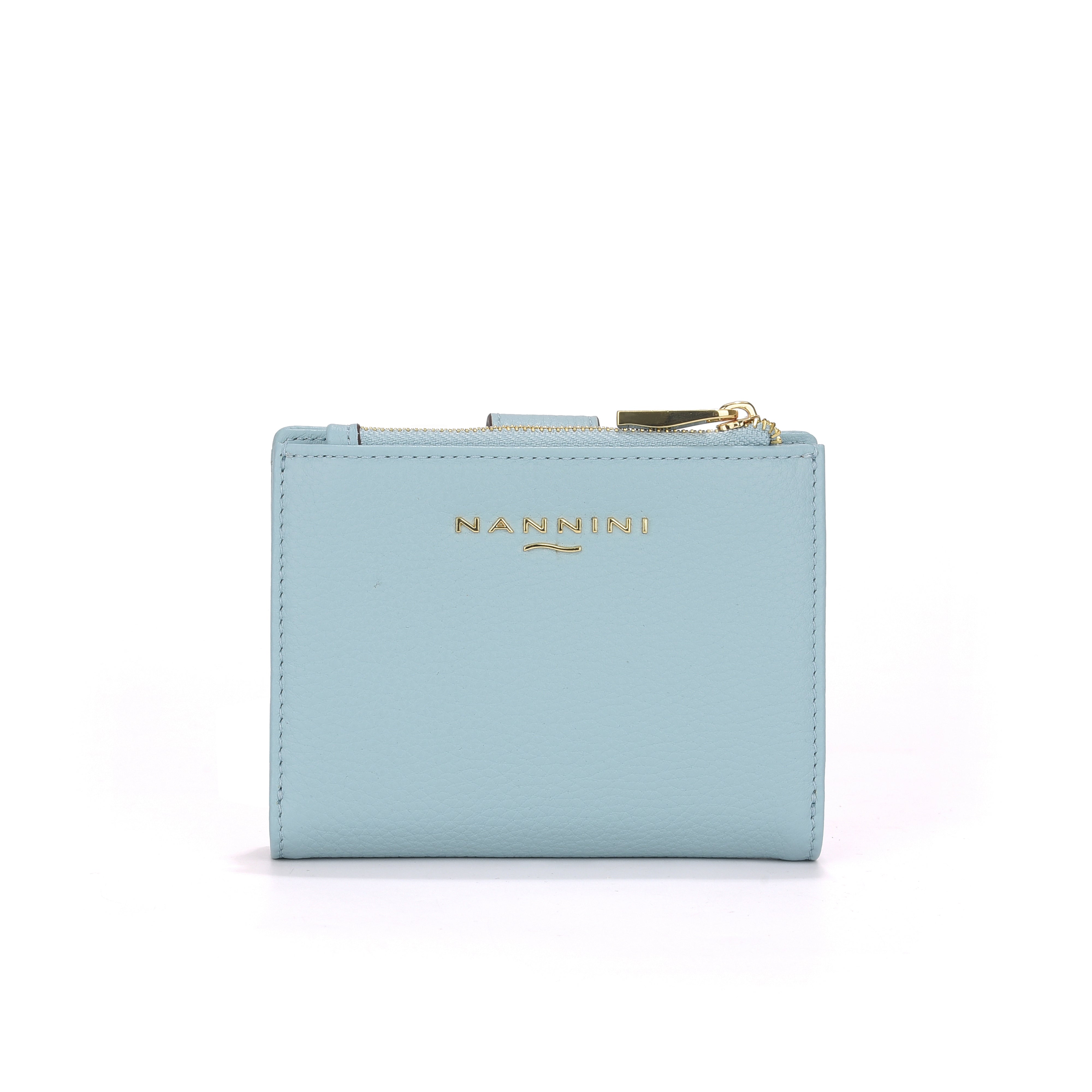 NANNINI borsa spalla donna pelle azzurro cielo catena