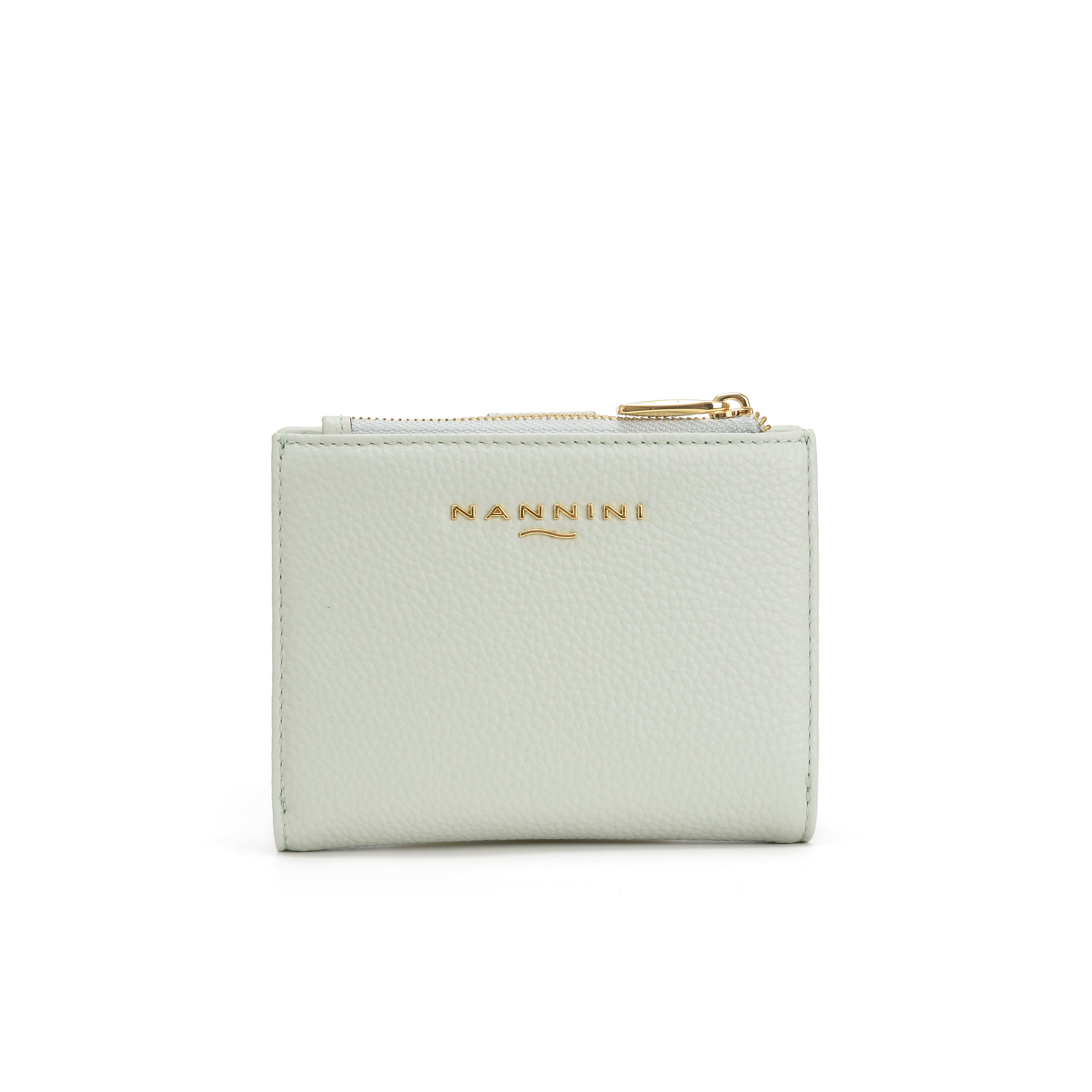 NANNINI borsa pelle liscia verde salvia donna spalla