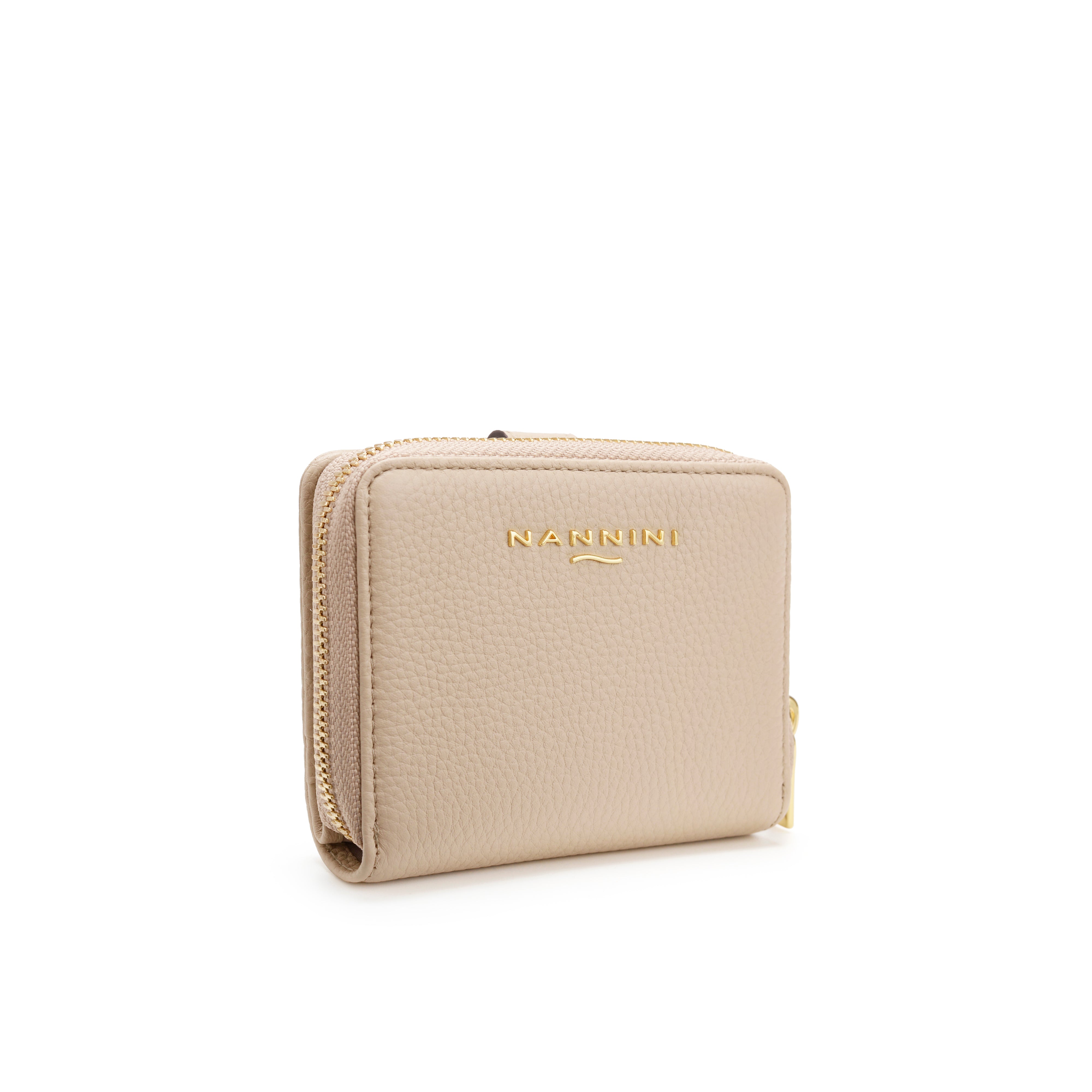 NANNINI borsa spalla donna beige pelle martellata classica