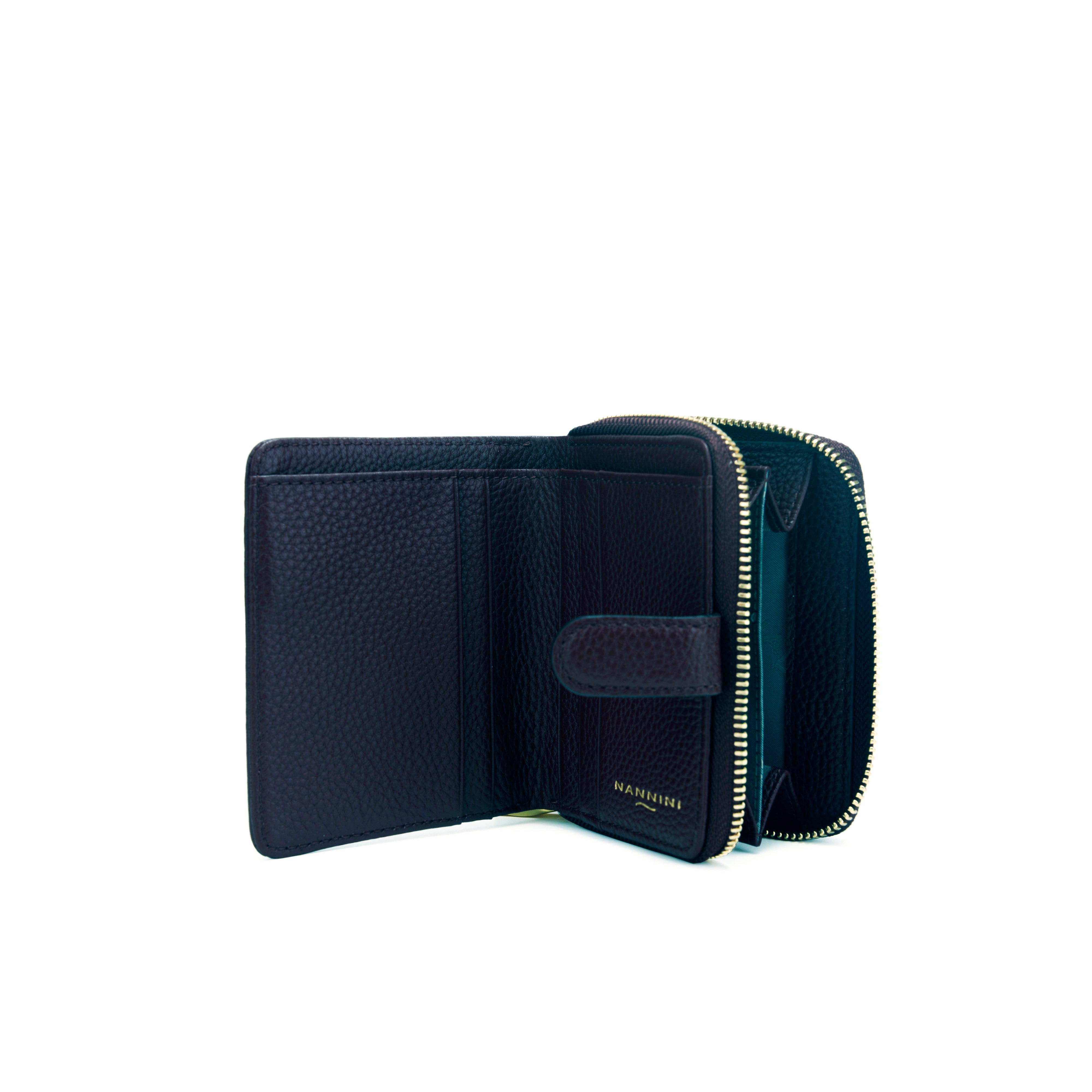 NANNINI borsa secchiello pelle blu martellata donna manico
