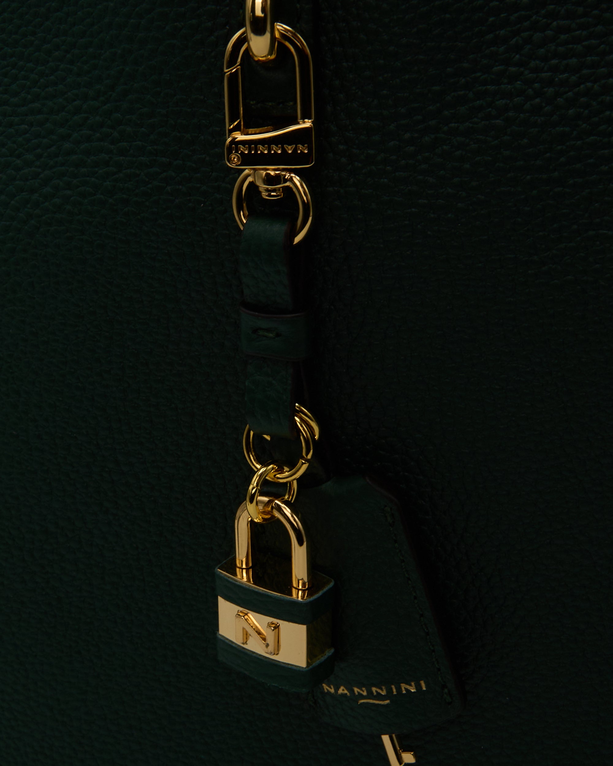NANNINI borsa spalla donna pelle stampa lucertola marrone chiaro