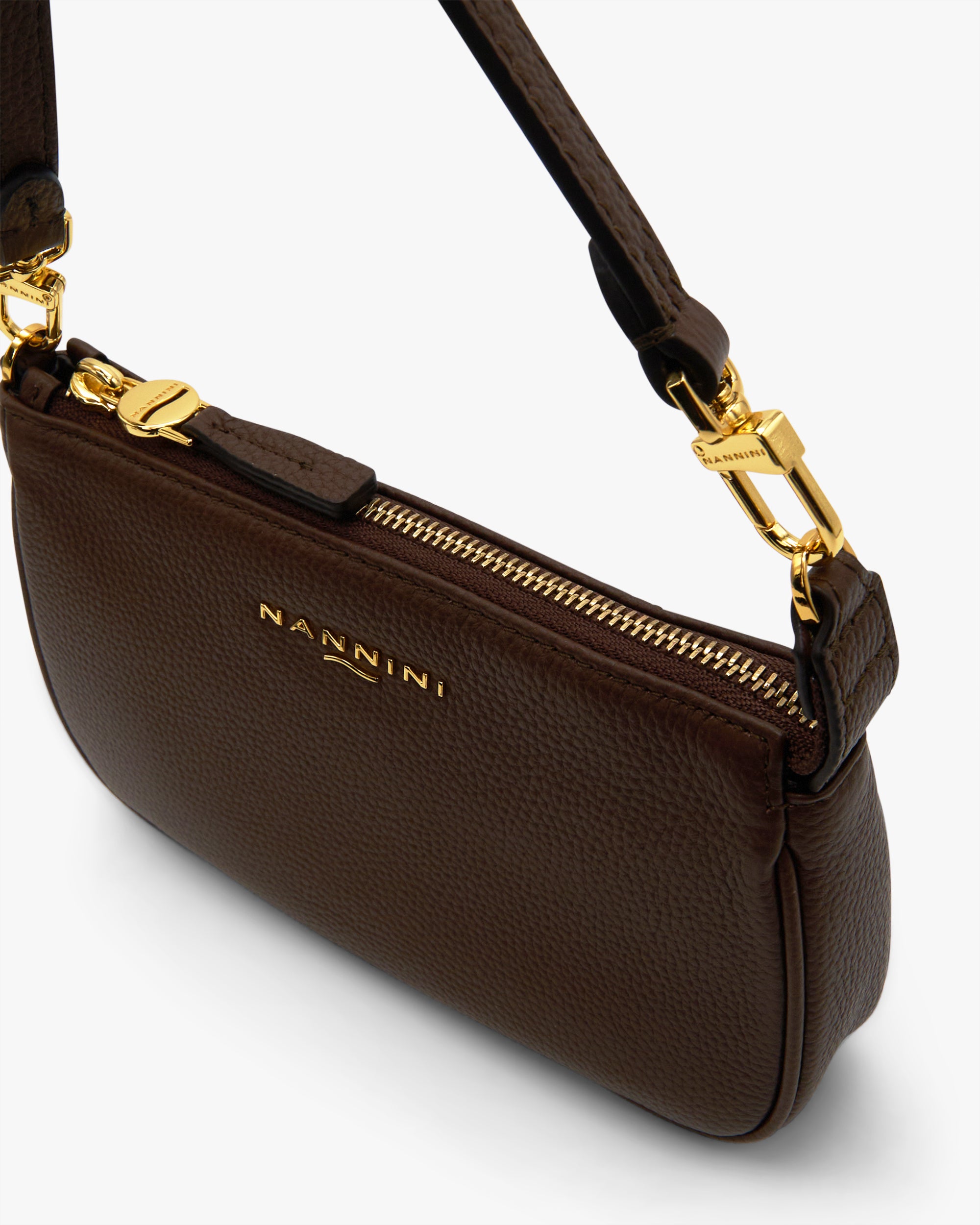 NANNINI borsa spalla donna pelle martellata bordeaux