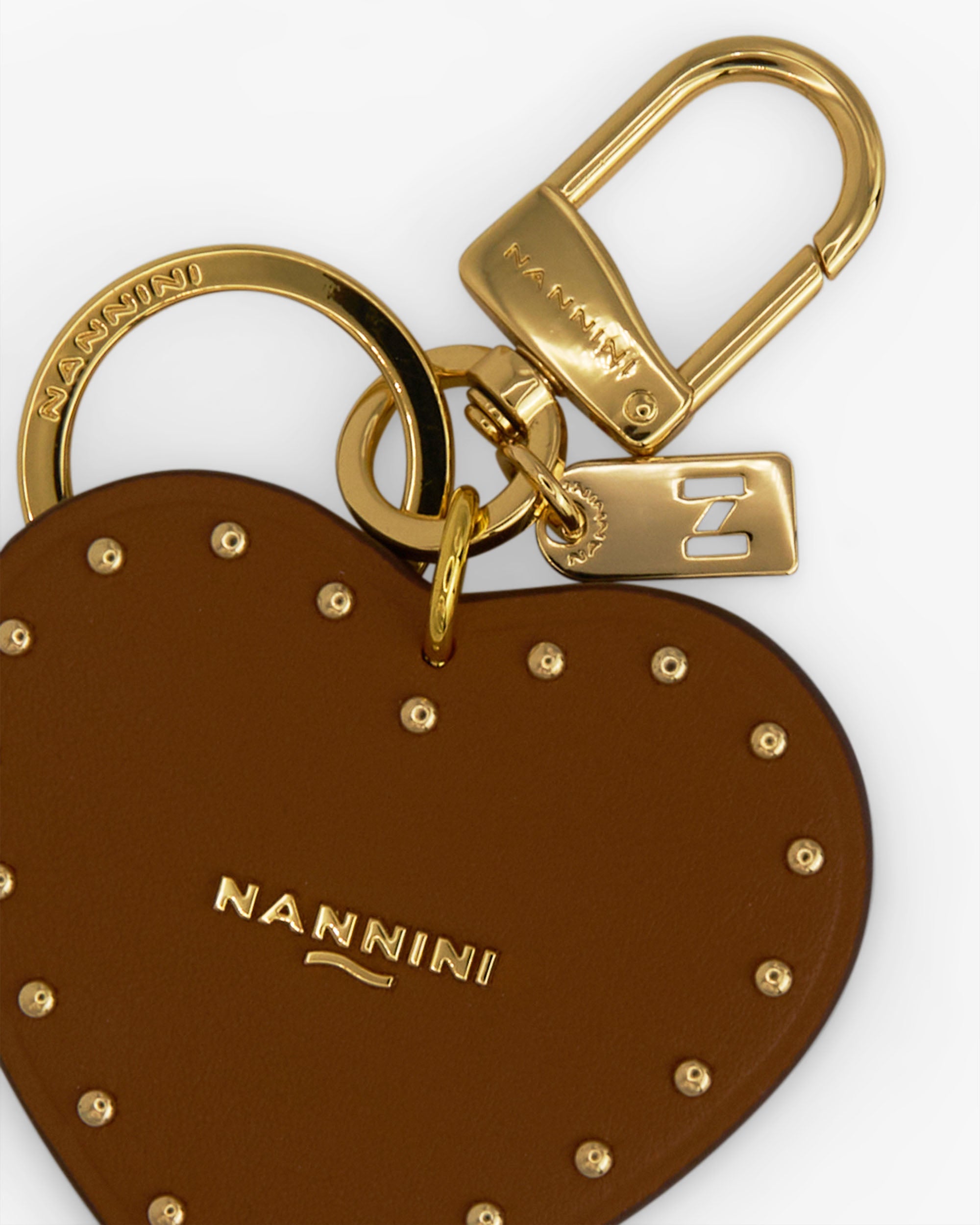 NANNINI tracolla piccola pelle martellata marrone chiaro catena regolabile