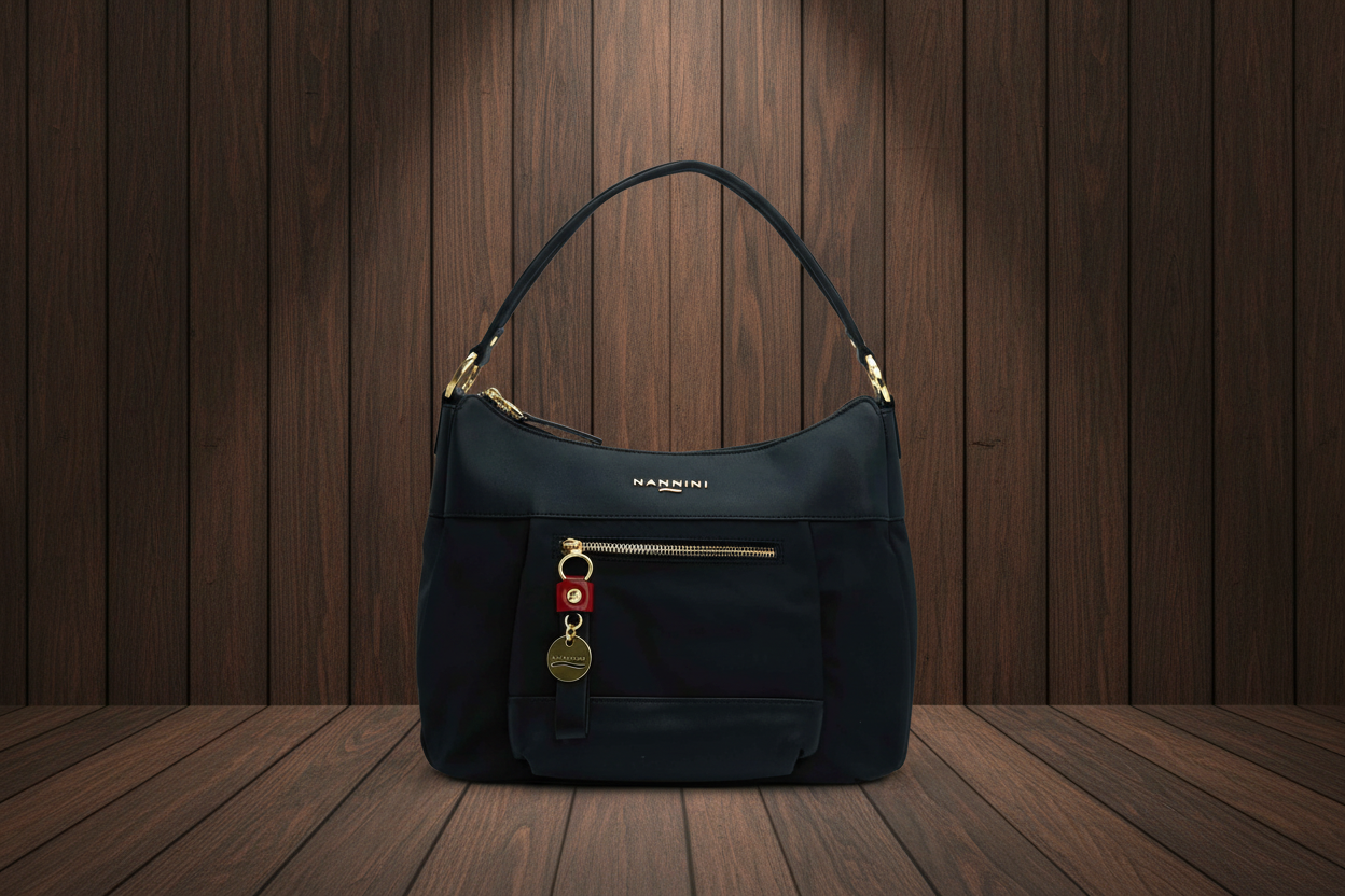 NANNINI borsa secchiello pelle martellata tracolla beige oro