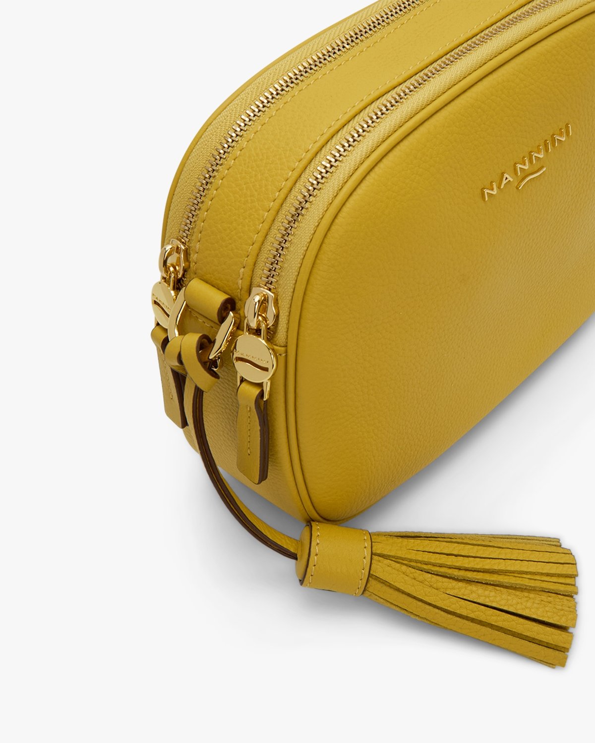 NANNINI borsa spalla donna pelle martellata nera chiusura oro