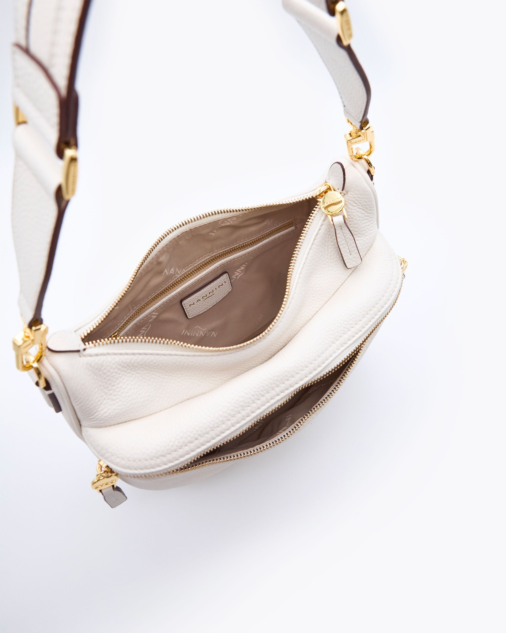 NANNINI shopper tessuto trapuntato marrone scuro donna casual
