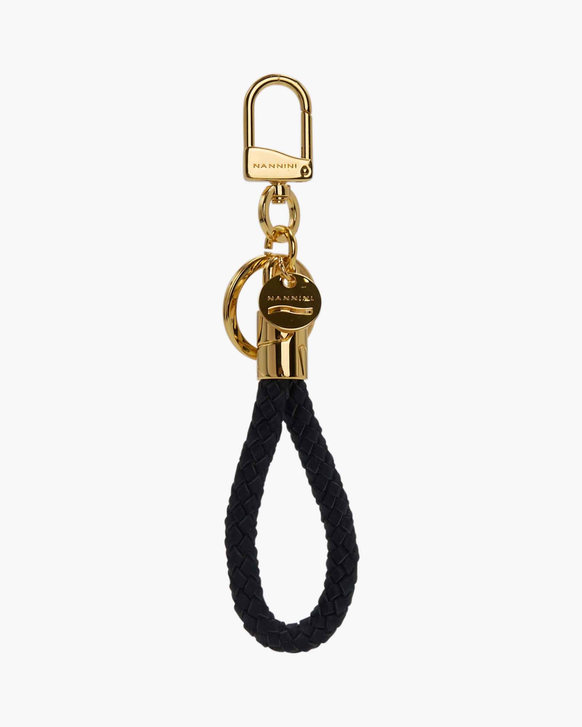 NANNINI borsa secchiello paglia intrecciata marrone cuoio donna