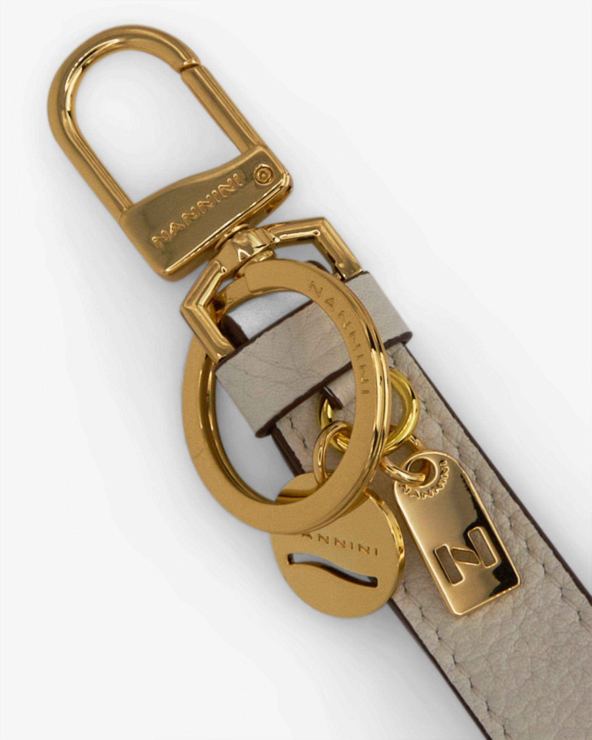 NANNINI tracolla piccola saffiano bianca catena argento metallo