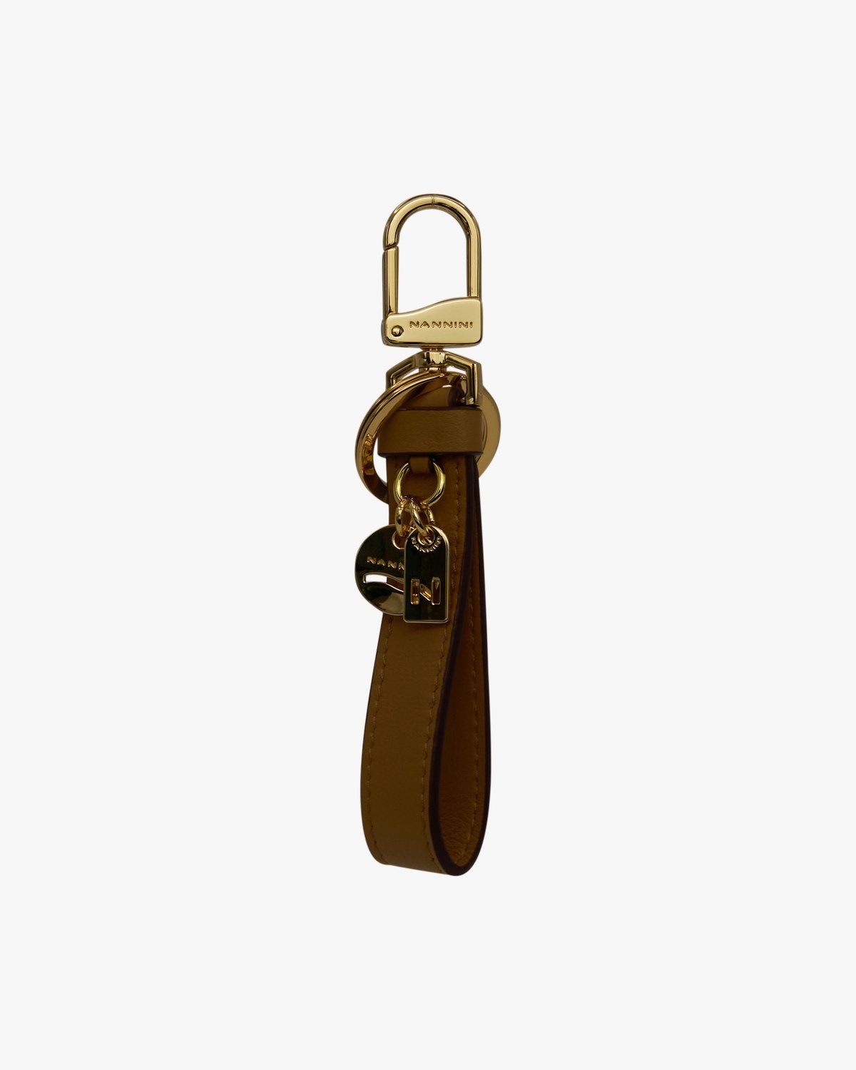 NANNINI borsa spalla martellata chiara manico catena logo
