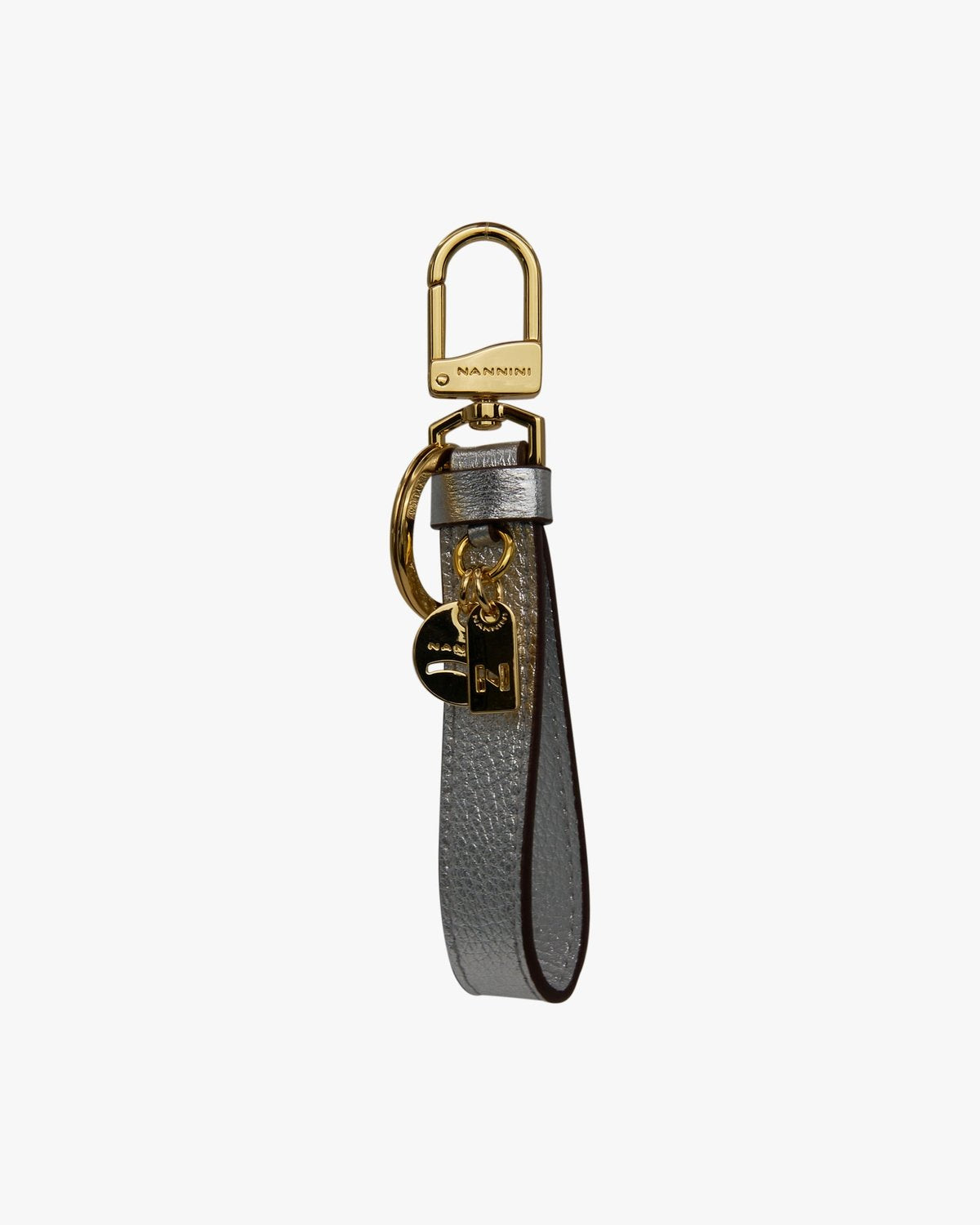 NANNINI borsa spalla donna pelle martellata tracolla removibile grigio