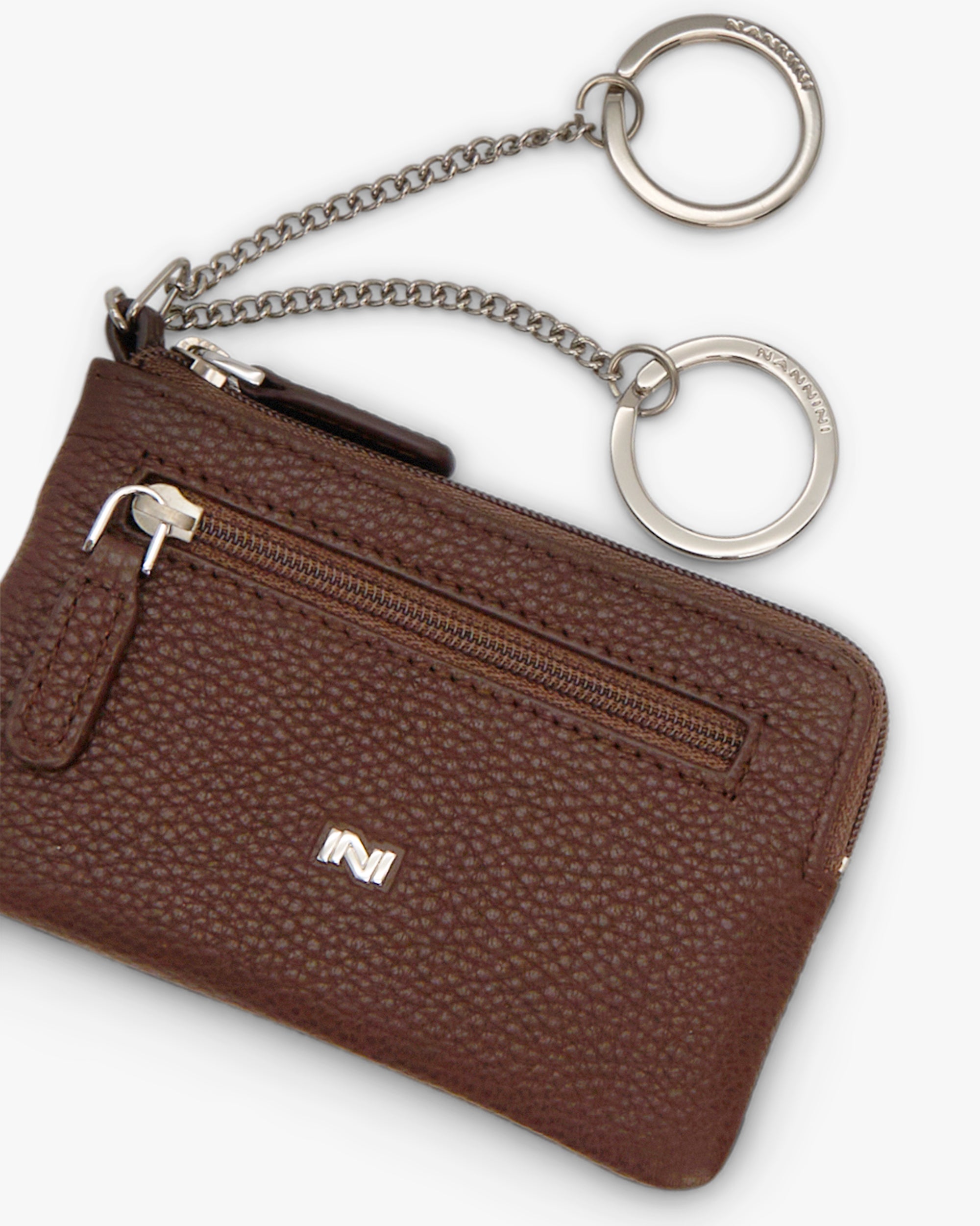 NANNINI borsa spalla donna pelle martellata marrone chiusura patta
