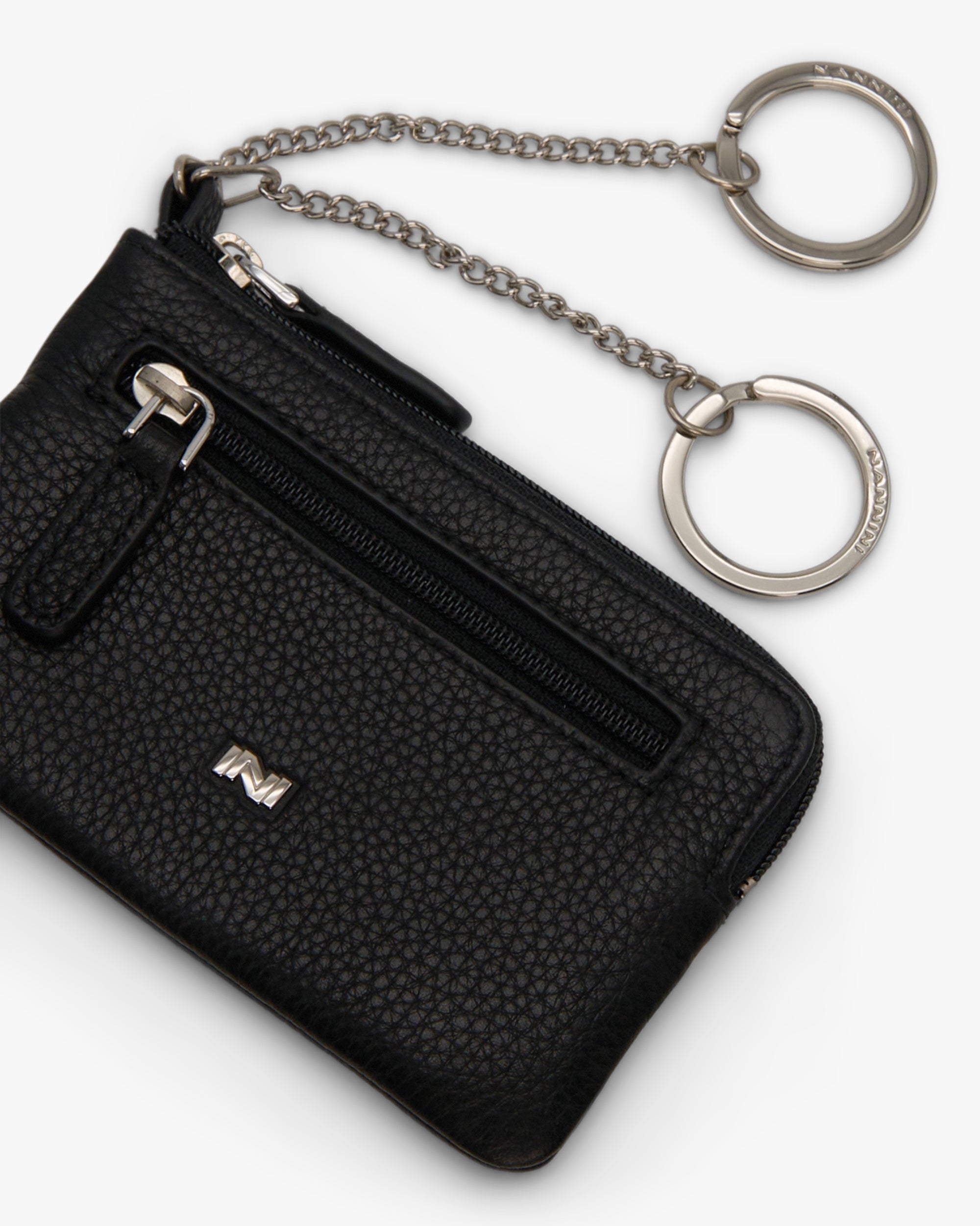 NANNINI borsa secchiello pelle saffiano nera tracolla regolabile