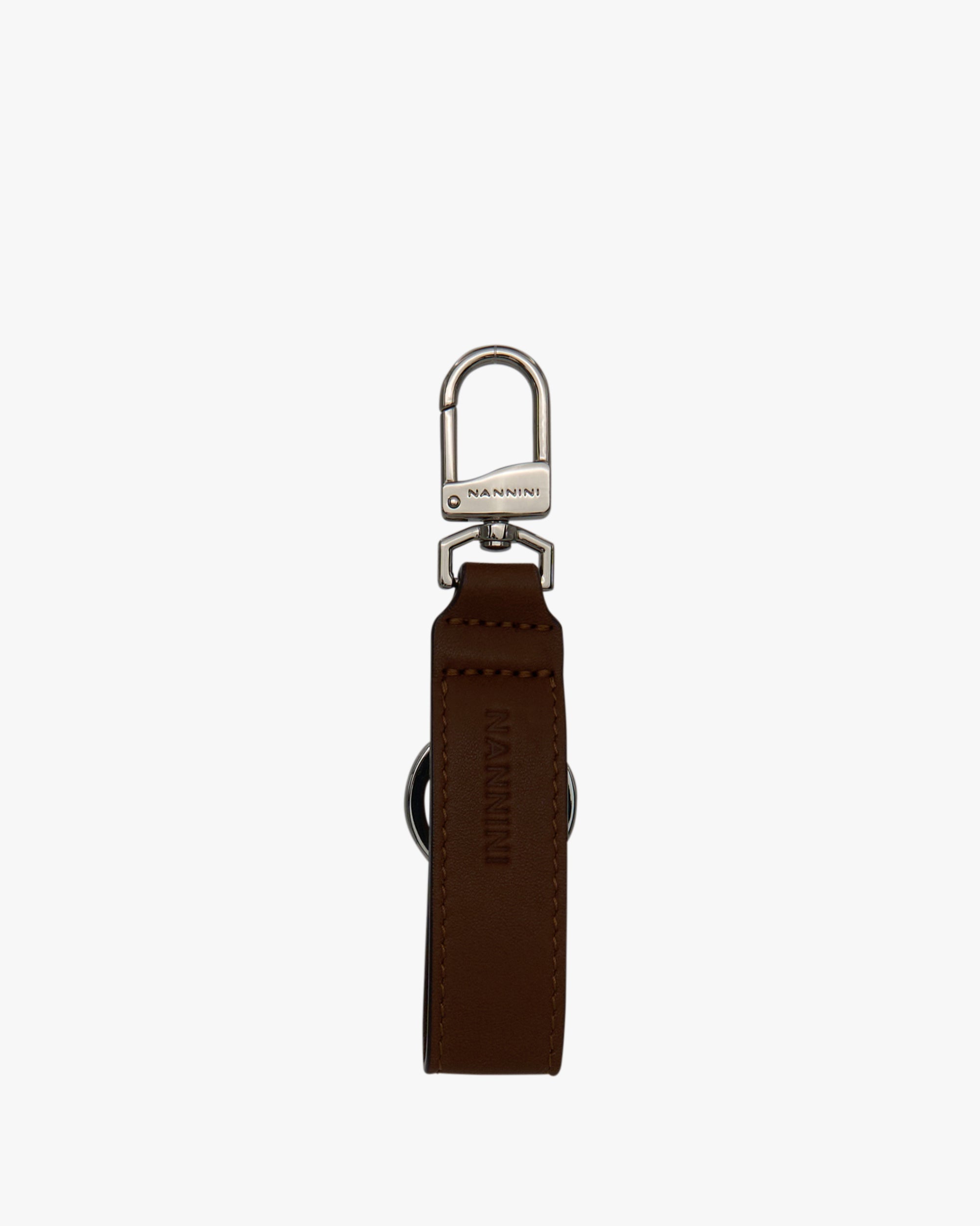 NANNINI borsa spalla martellata patta catena marrone donna