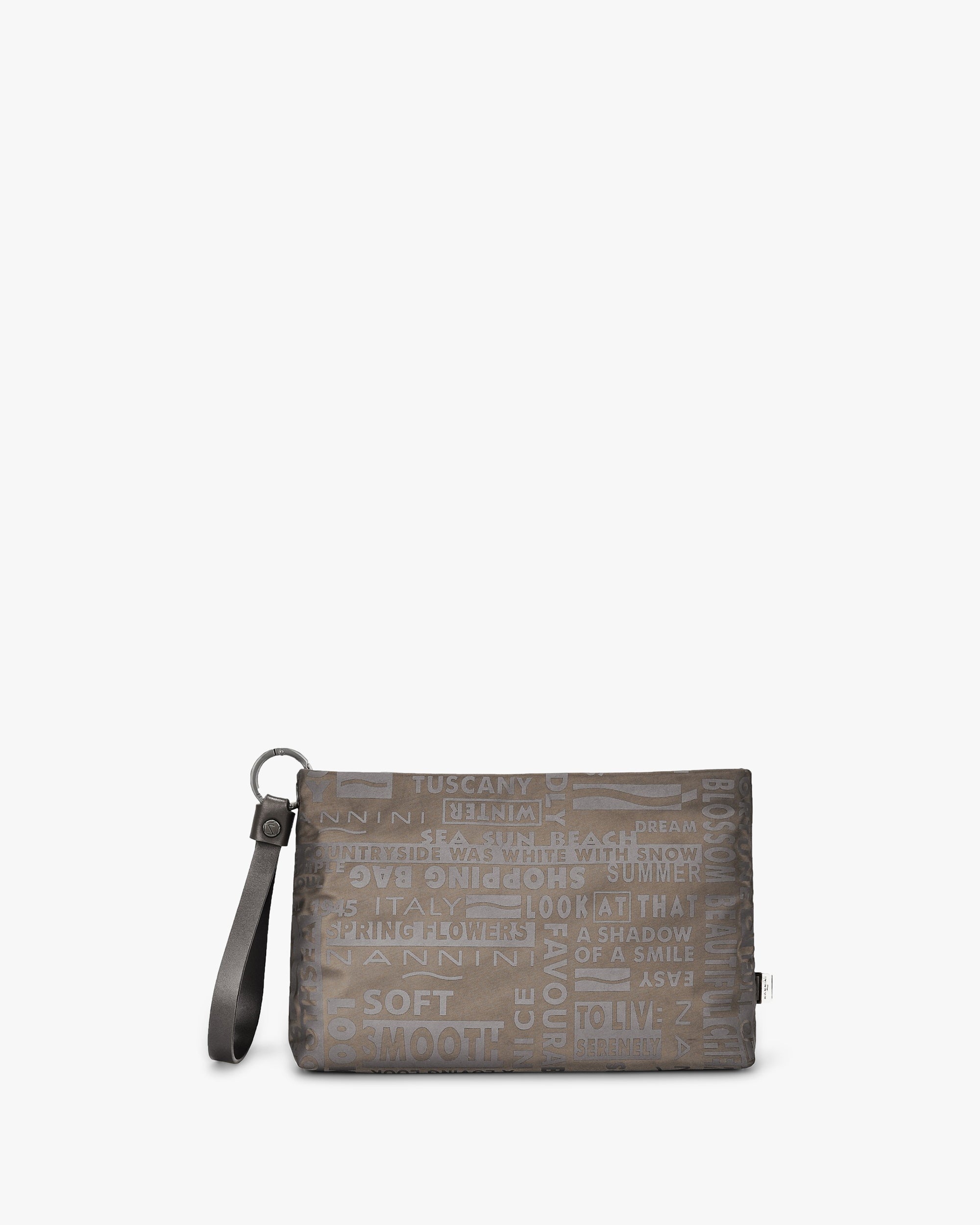 NANNINI bauletto pelle martellata taupe manici lunghi borsa