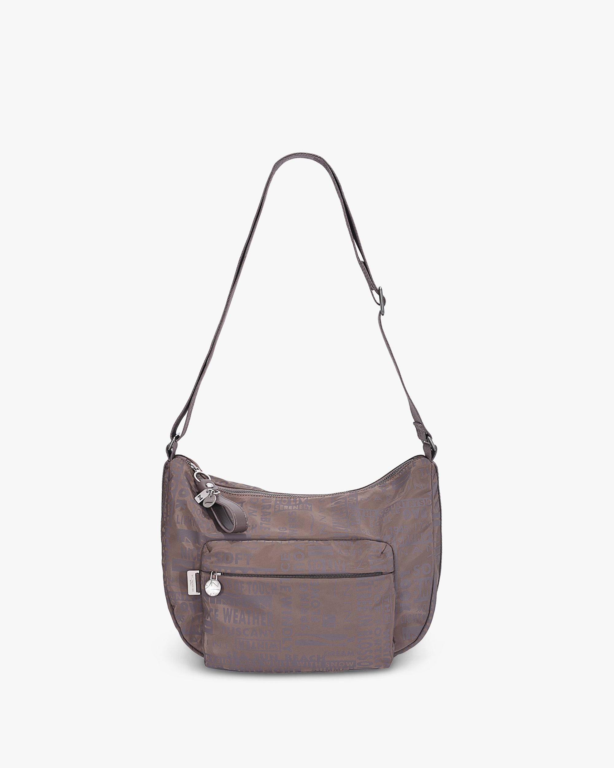 NANNINI borsa spalla donna pelle sintetica taupe