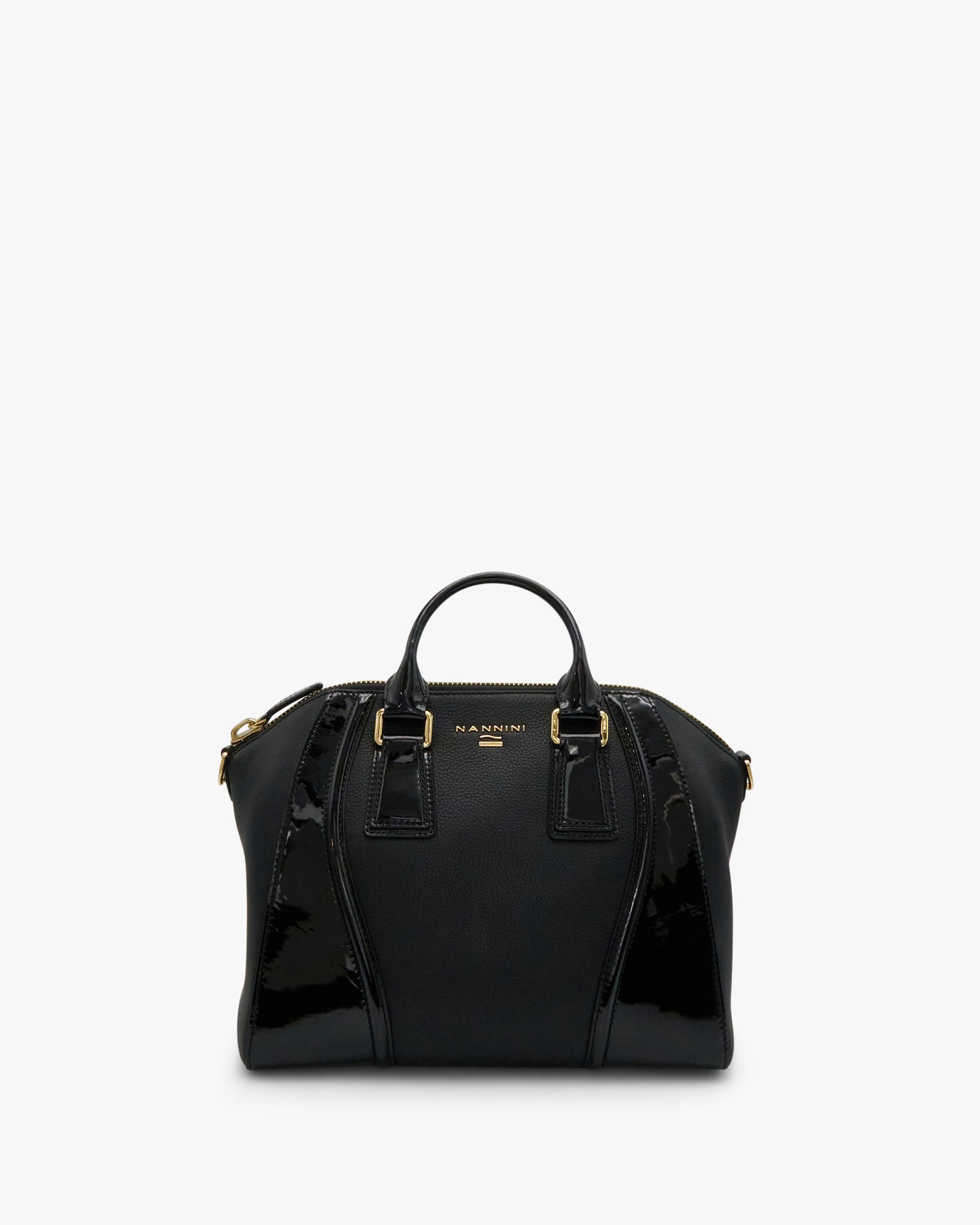 NANNINI borsa spalla donna pelle trapuntata nera zip